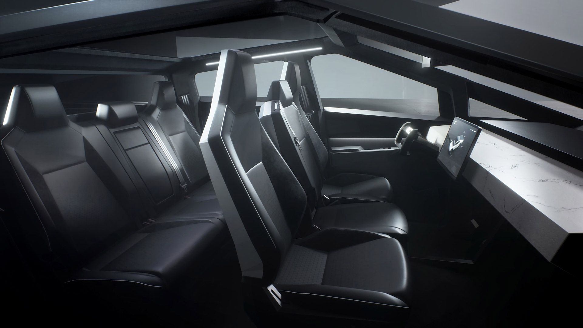 Tesla Cybertruck con moto rampa, 1920x1080 Full HD 1080p, PC