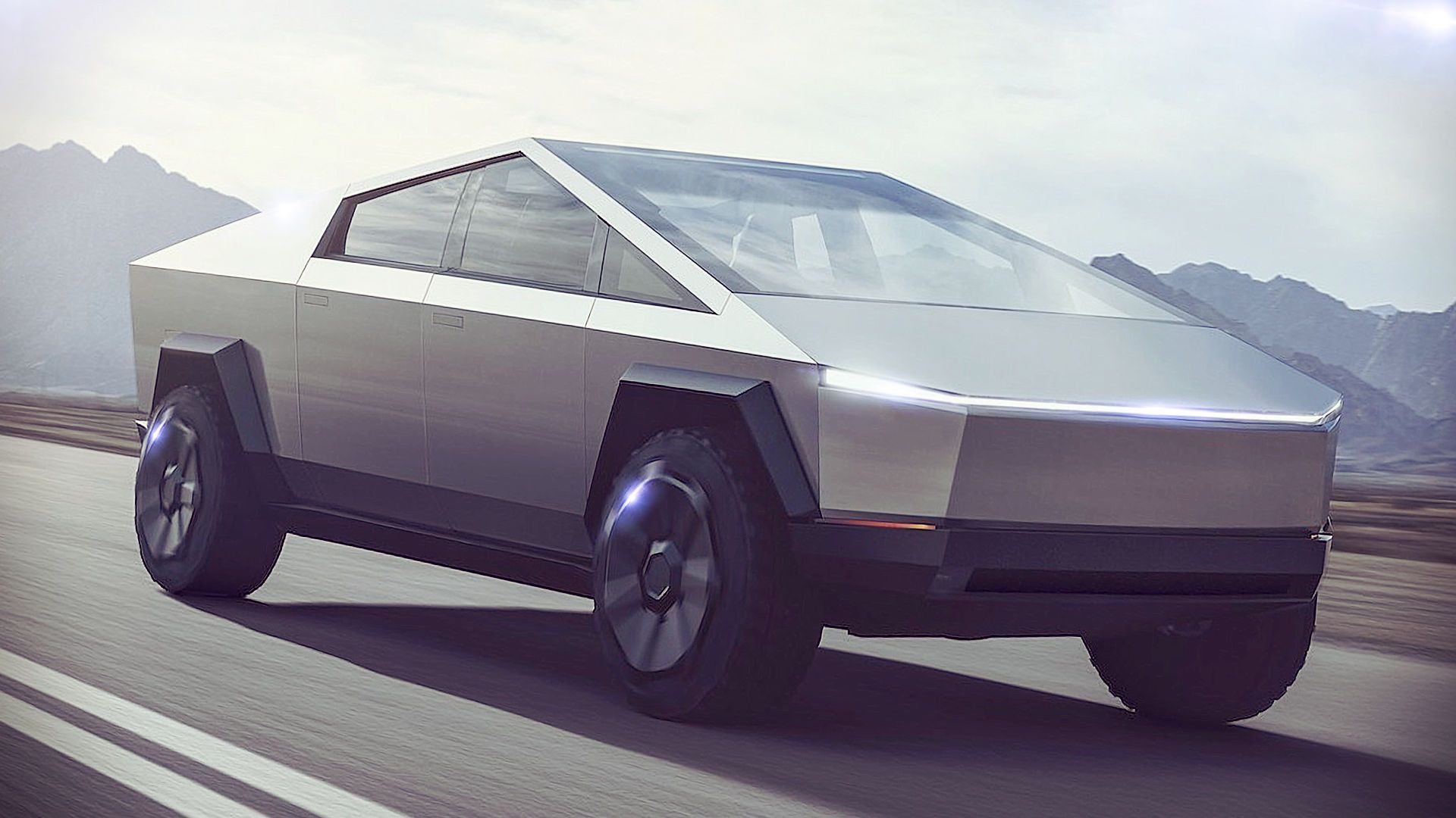 Tesla Cybertruck notturno, 2048x1152 Hi-Res, PC Desktop