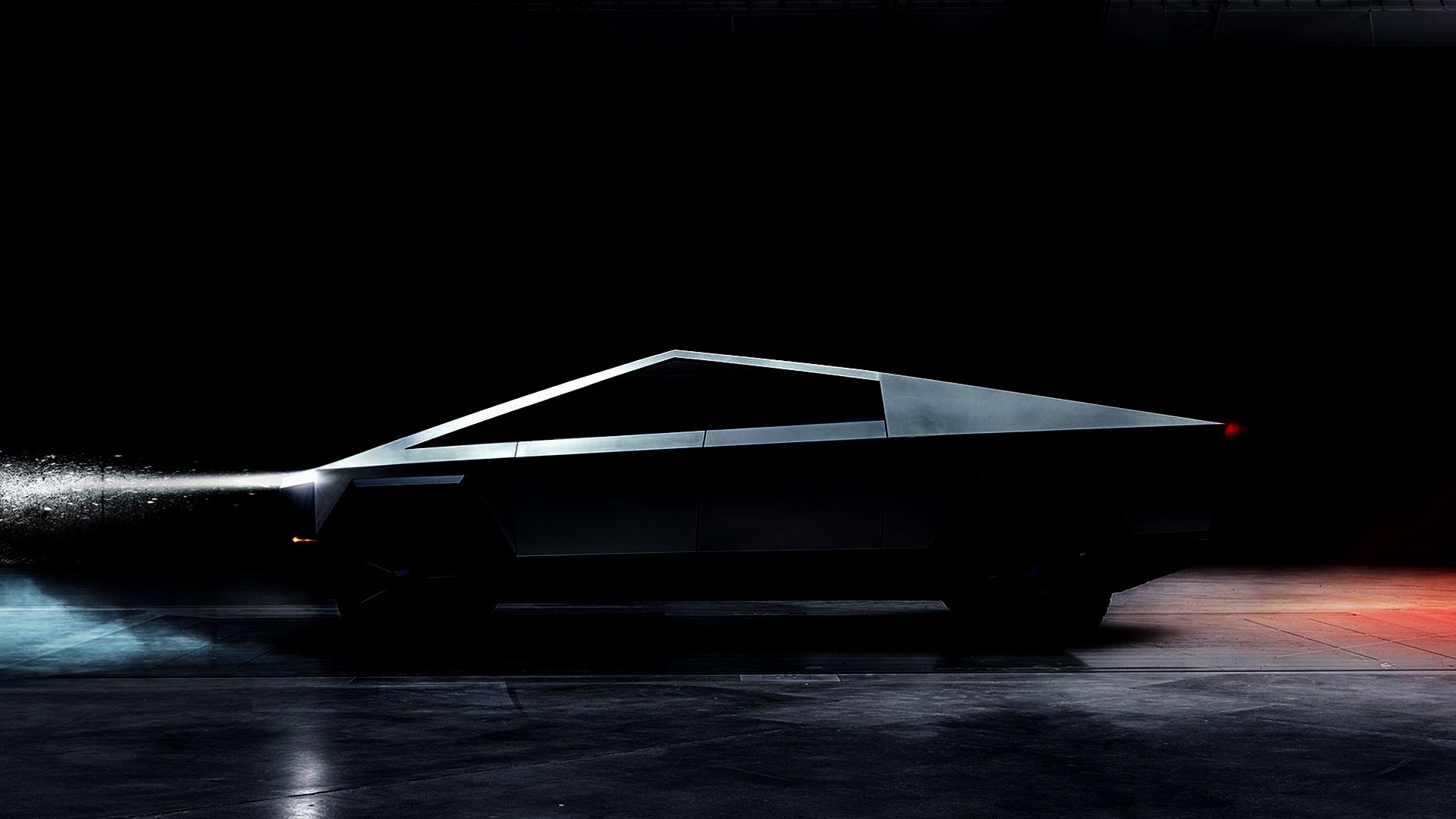 Tesla Cybertruck scena d'azione, 900x1600 Full HD Verticale, Smartphone