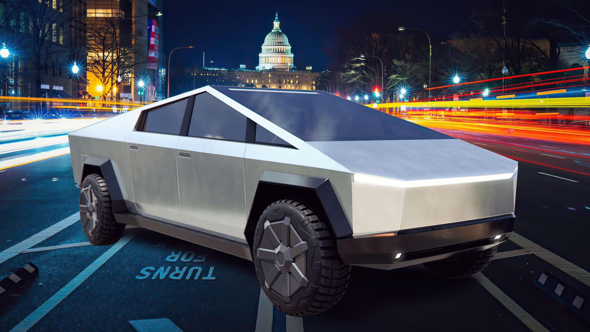 Tesla Cybertruck profilo scuro, 1920x1080 Full HD 1080p, PC Desktop