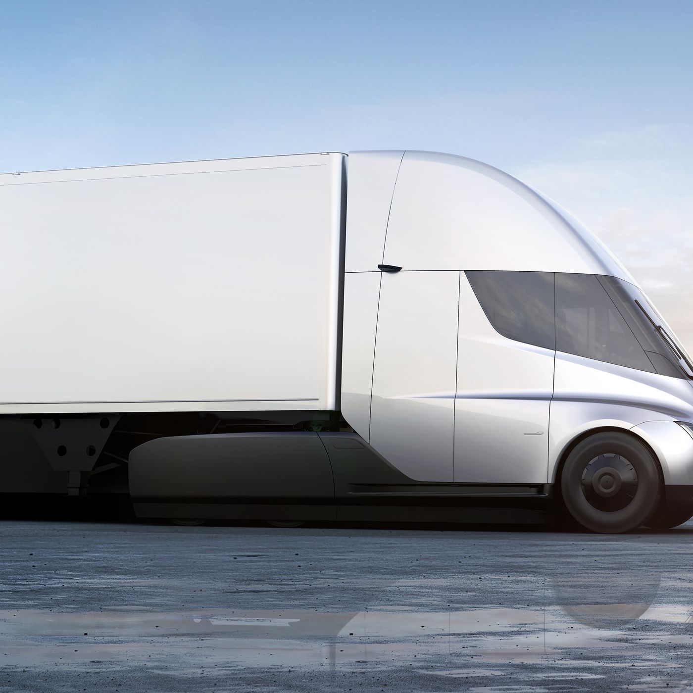 Tesla Cybertruck su strada deserta, 2048x1152 2K, Desktop