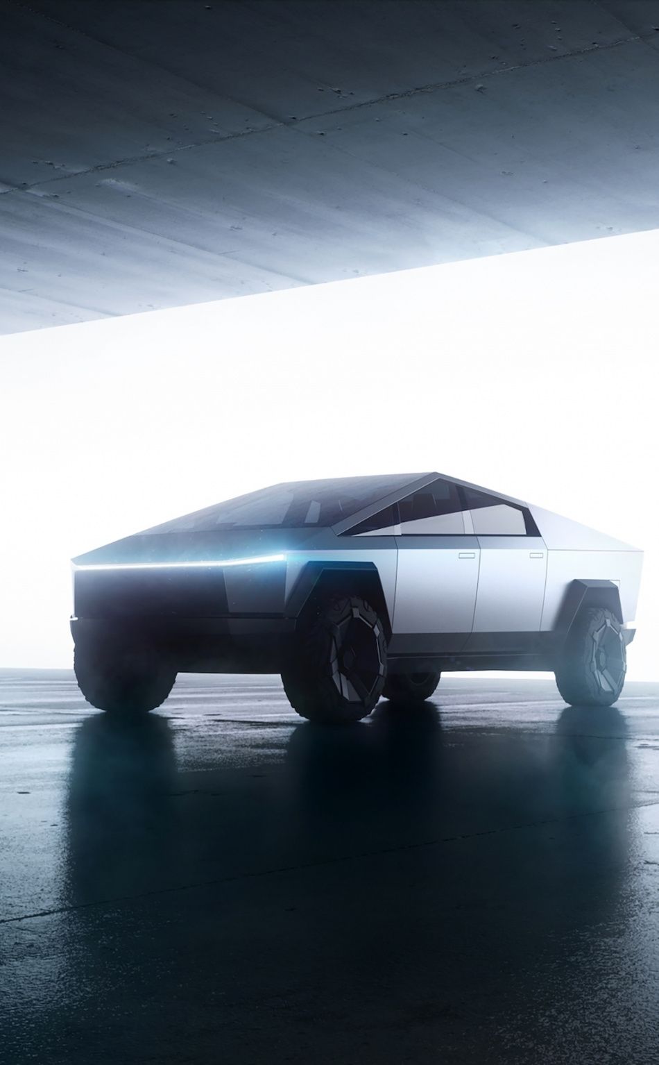 Tesla Cybertruck sotto struttura, 950x1534 Verticale, Android