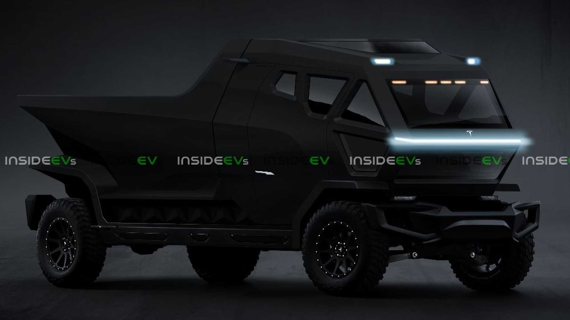 Tesla Cybertruck neon rosso, 1600x900 HD Ready, Desktop