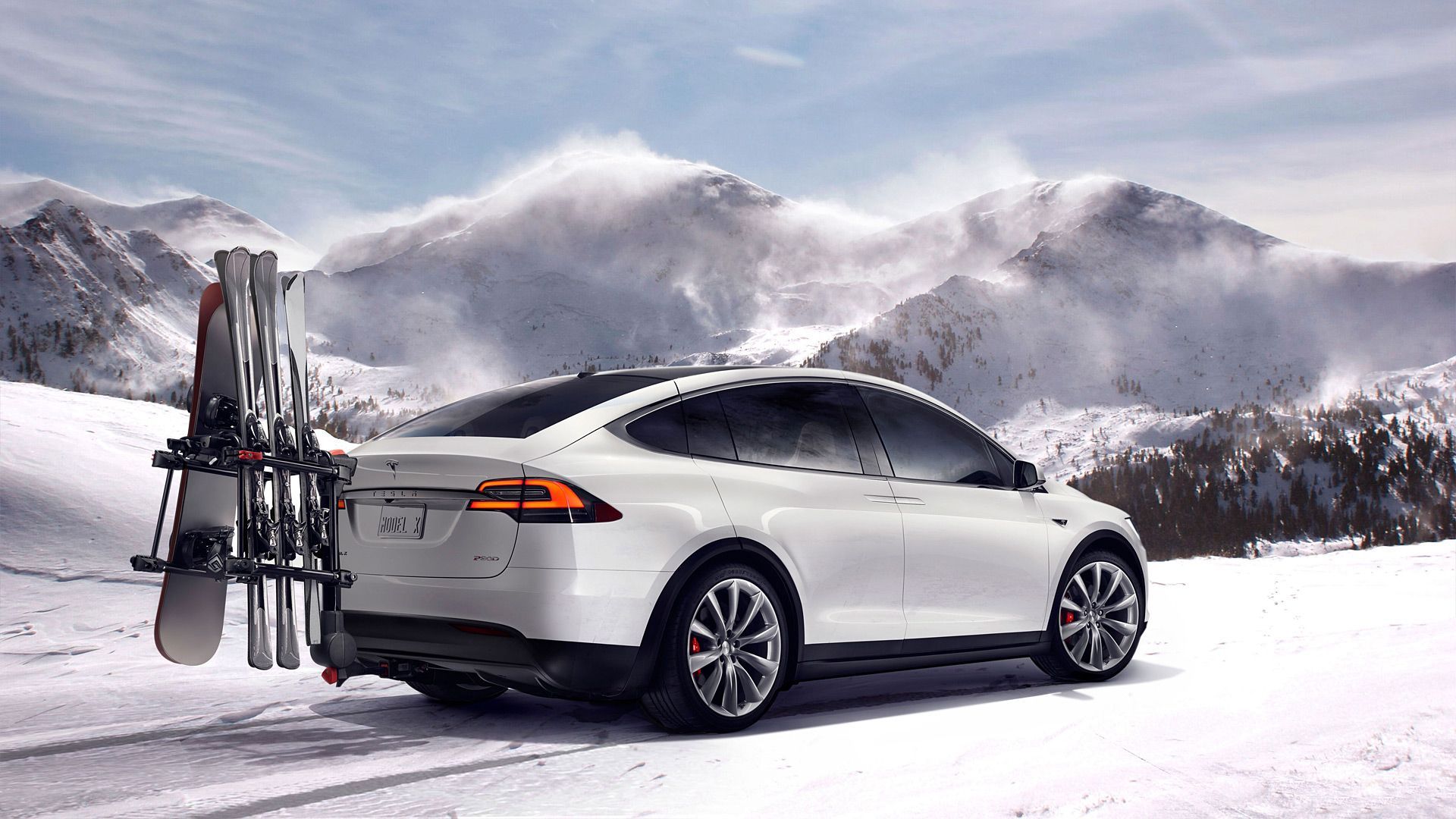Tesla Model X bianca neve, 1920x1080 Full HD 1080p, PC Desktop