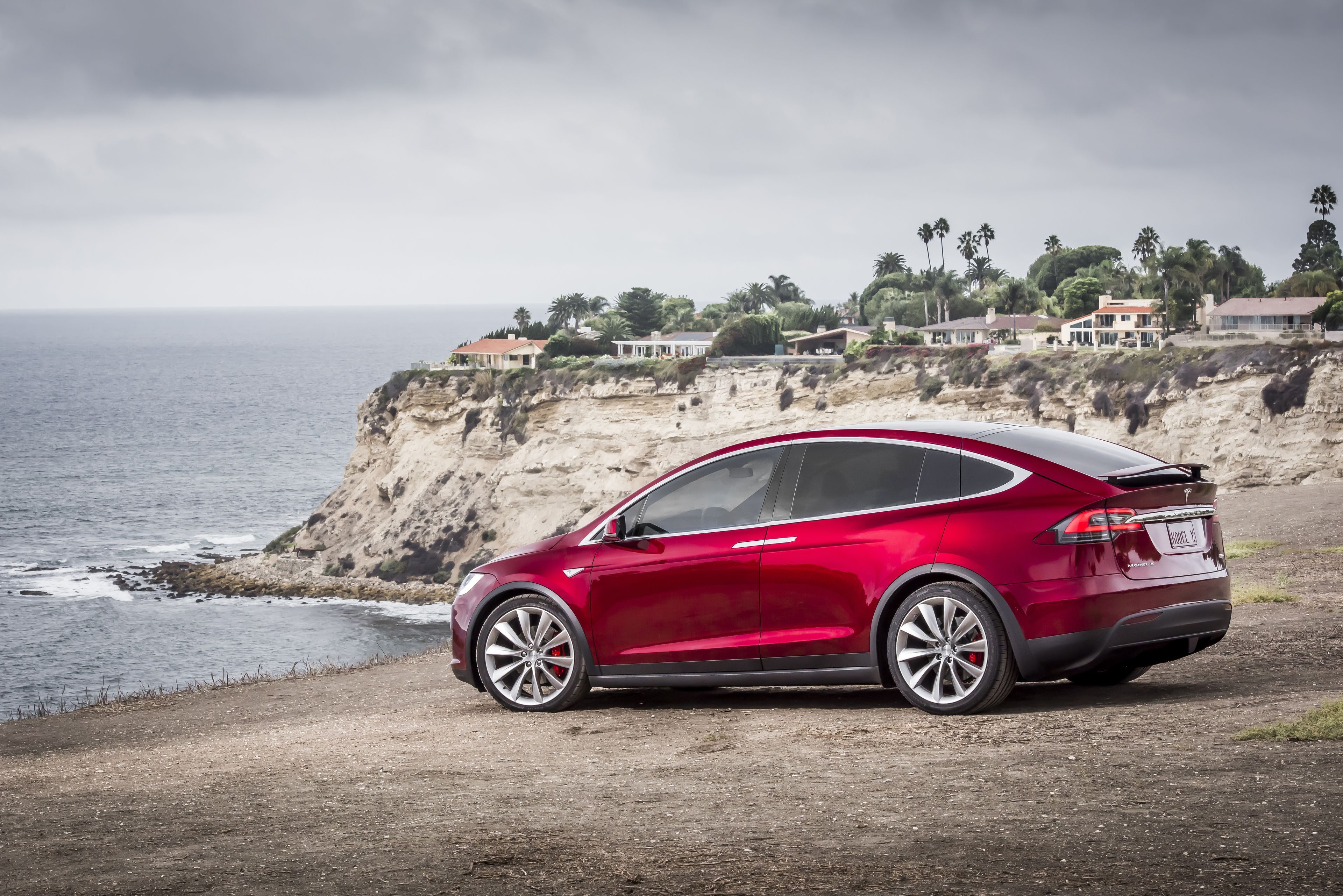 Tesla Model X rossa costa, 3840x2562 4K Ultra HD, Monitor 4K