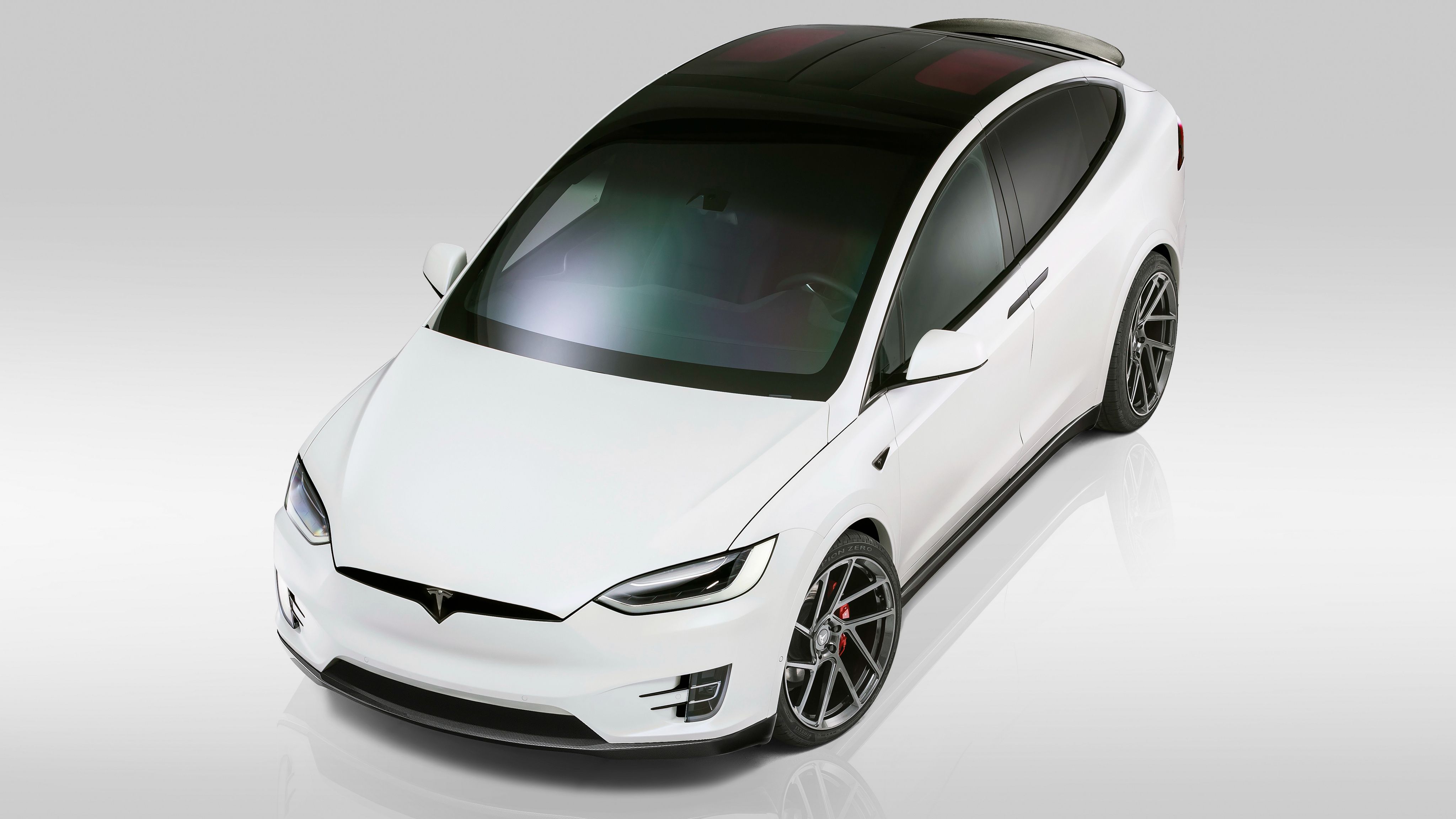 Tesla Model X bianca, 4096x2304 Ultra HD, 4K TV