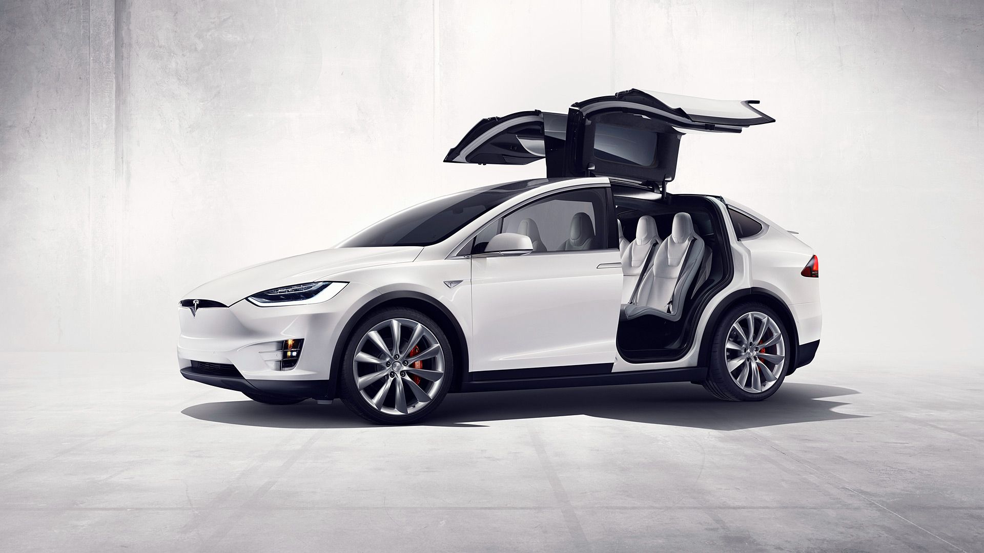 Tesla Model X bianca, auto elettrica, 1920x1080 1080p, Desktop