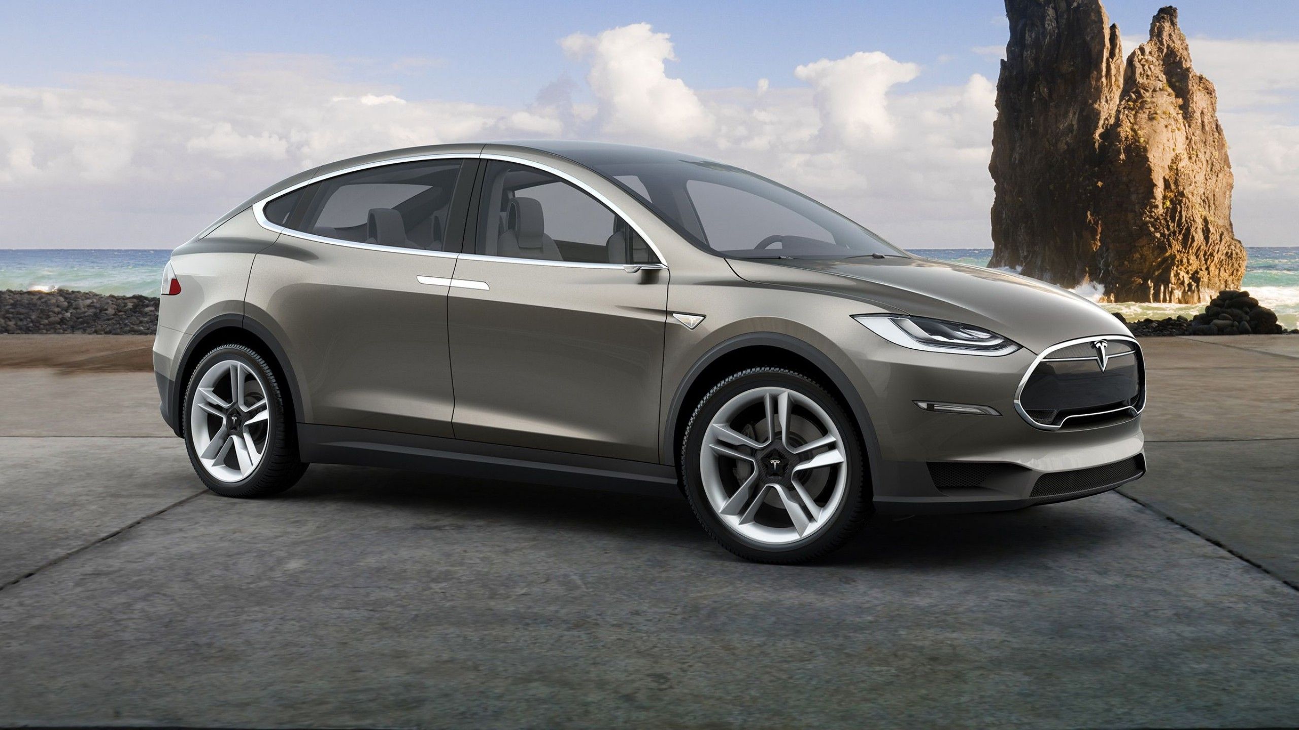 Tesla Model X SUV grigio, 2560x1440 QHD, Laptop