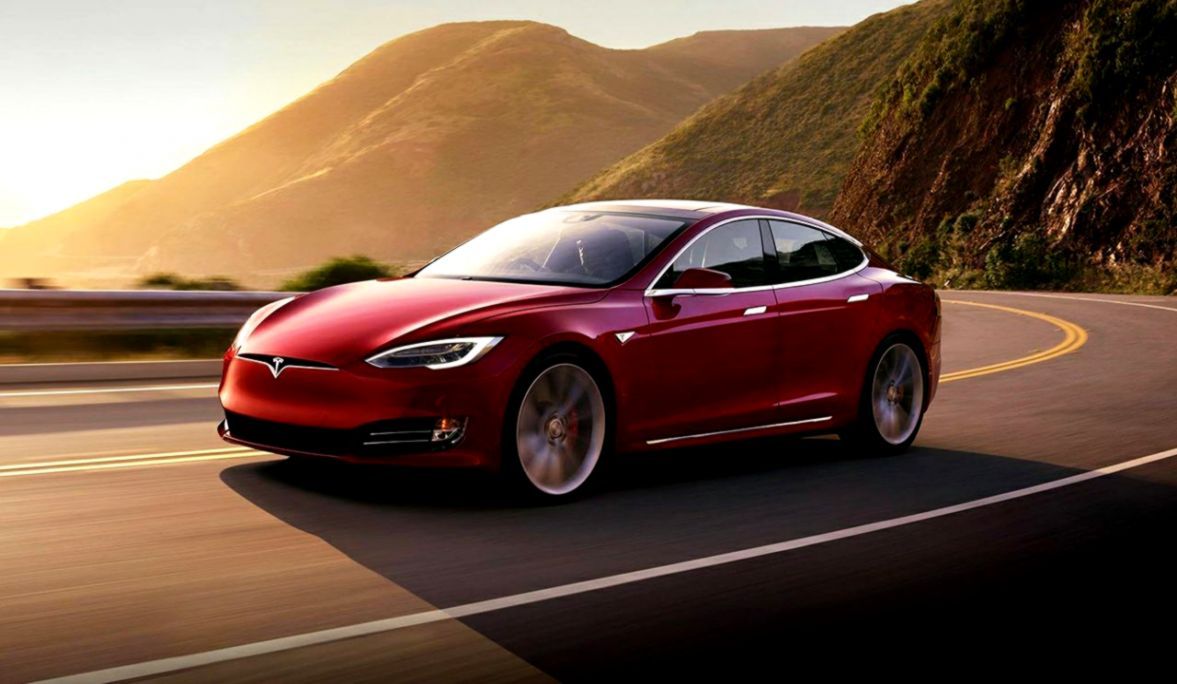 Tesla Model S rossa strada, 1177x684 HD, Desktop