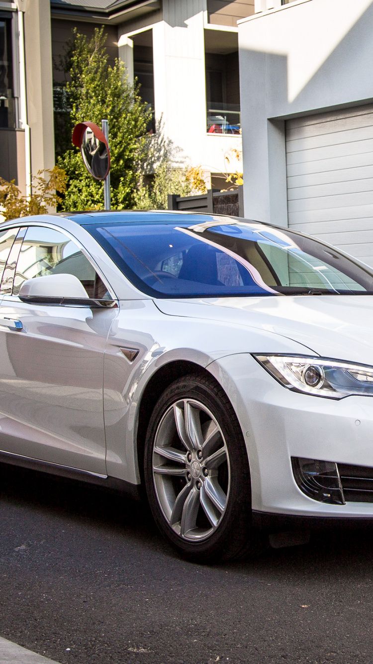 Tesla Model X bianca, 750x1334 Verticale, Telefono