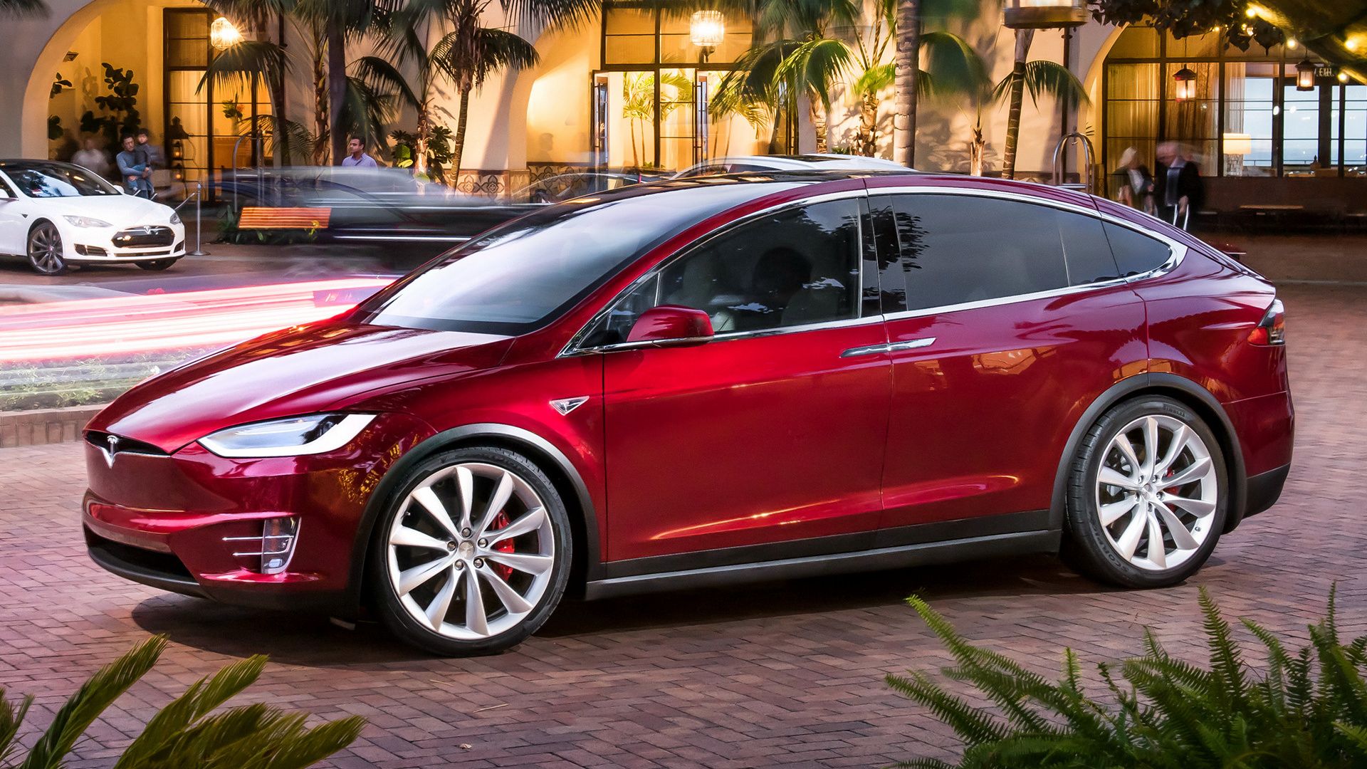 Tesla Model X rossa, 1920x1080 Full HD 1080p, PC Desktop