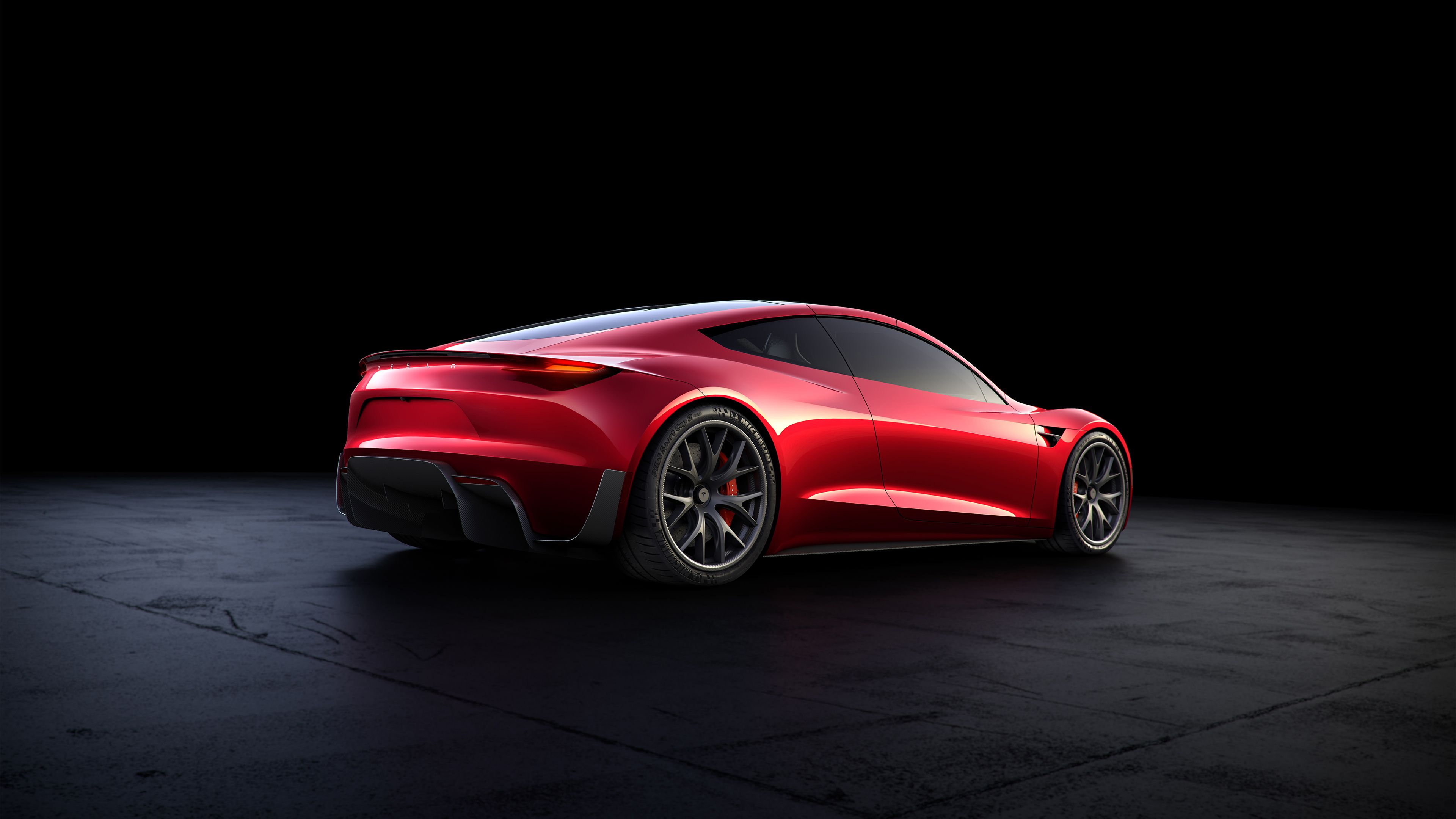 Tesla Roadster rossa, 3840x2160 Ultra HD, Monitor 4K