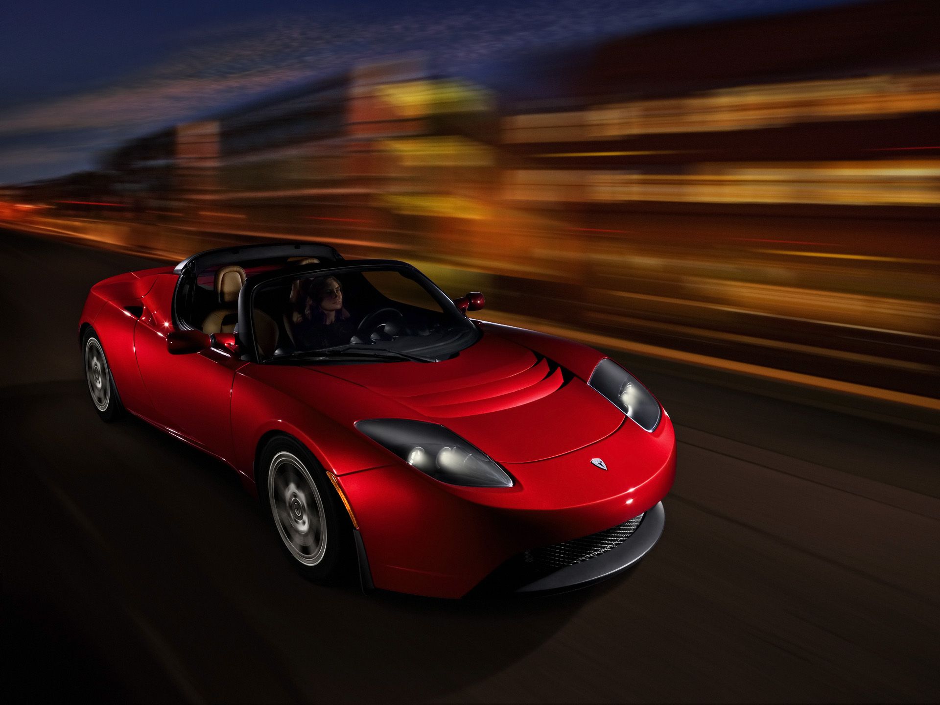 Tesla Roadster rossa in movimento, 1920x1440 Full HD+ WUXGA, iMac