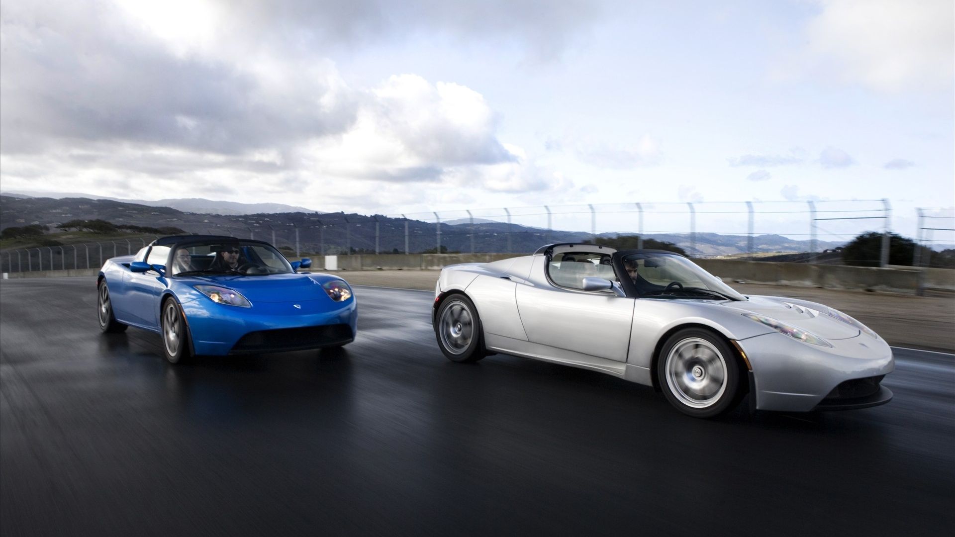 Tesla Roadster blu e argento, 1920x1080 1080p, Desktop