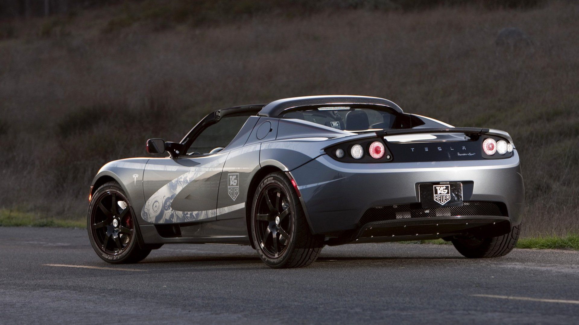 Tesla Roadster grigia strada, 1920x1080 1080p, Laptop