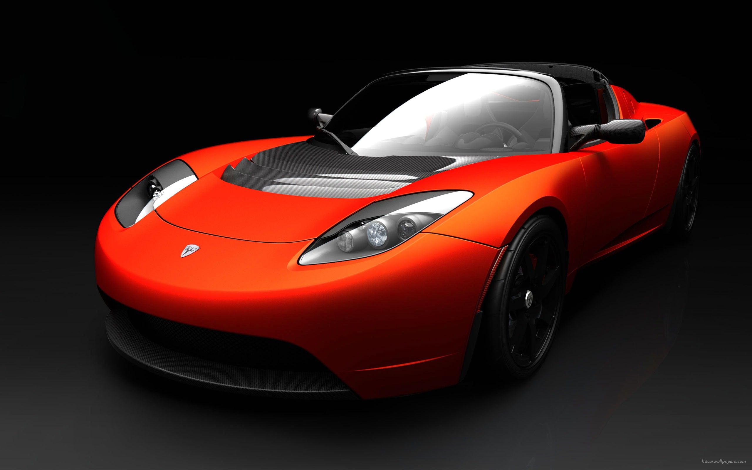 Tesla Roadster arancione sportiva, 2560x1600 2K, Desktop