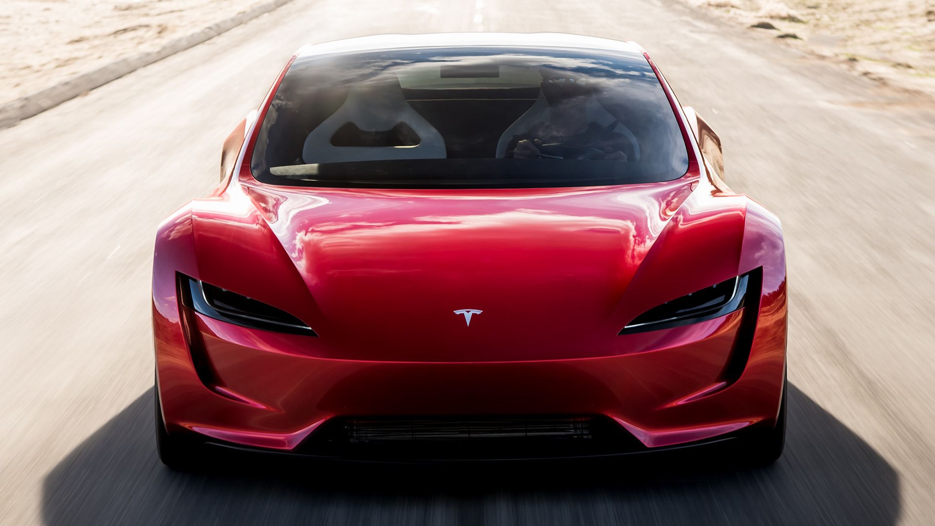 Tesla Roadster rossa frontale, 1920x1080 Full HD, PC Desktop