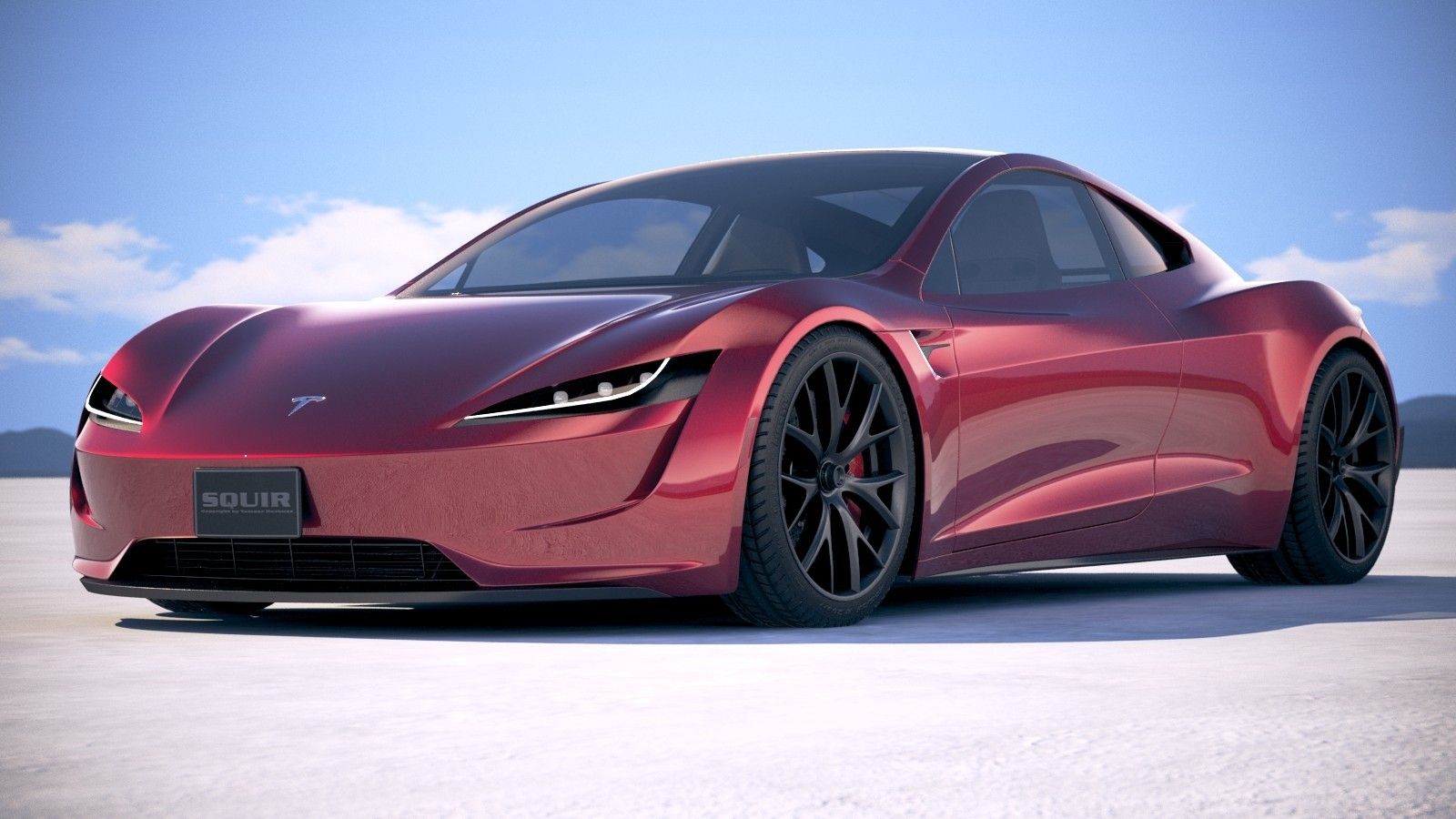Tesla Roadster rossa, 1600x900 HD Ready, Desktop