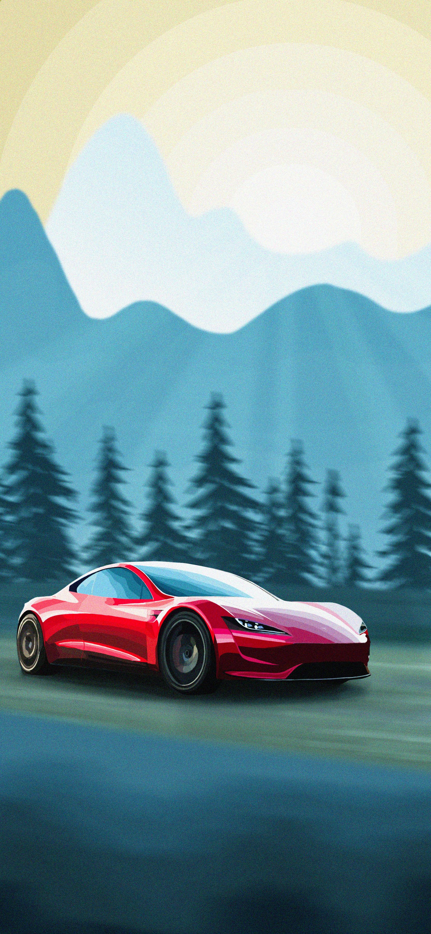 Auto sportiva rossa, montagne, 1662x3599 Full HD Verticale, iPhone
