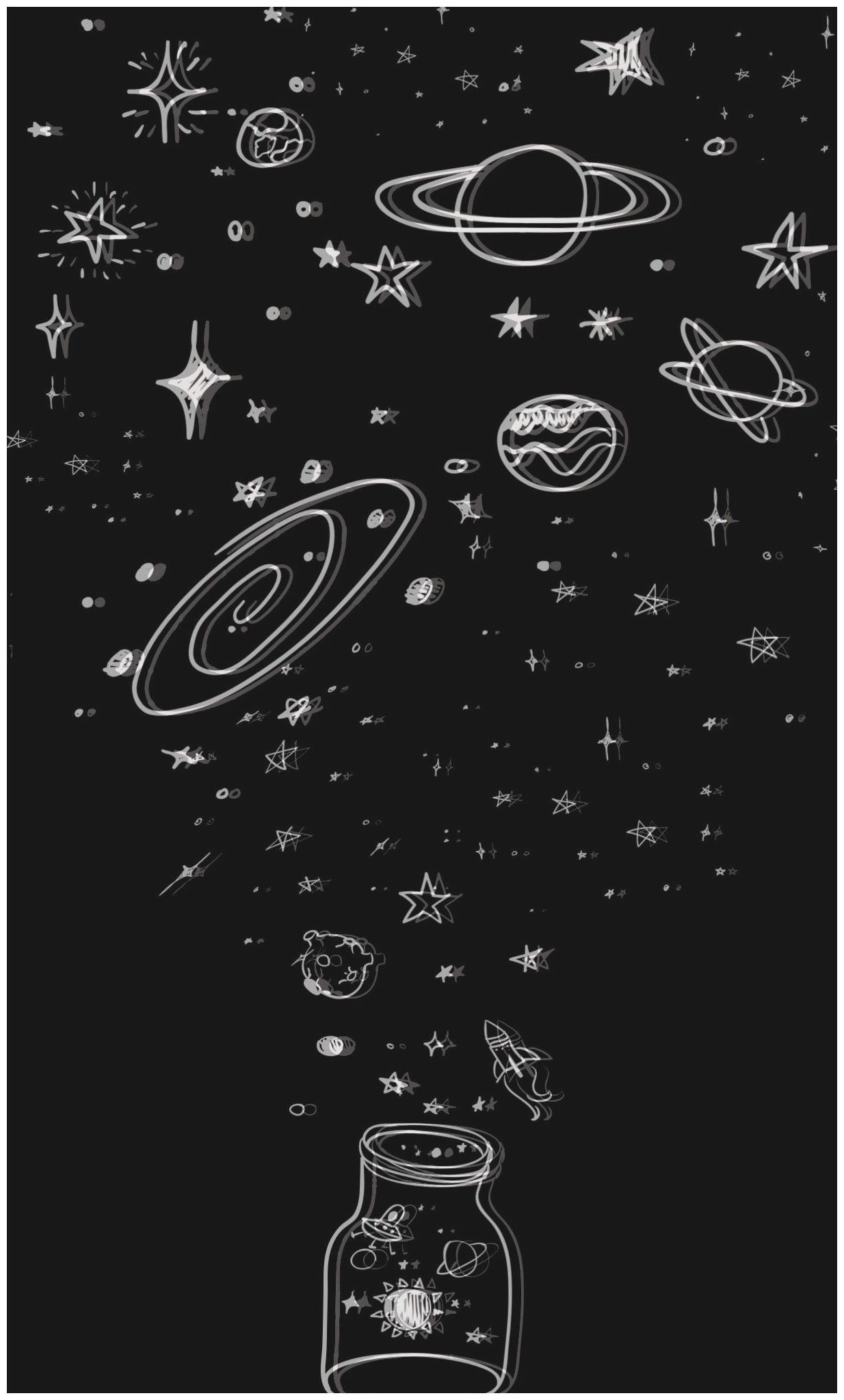 disegno spazio galassia barattolo, 1234x2047 Full HD Verticale, iPhone
