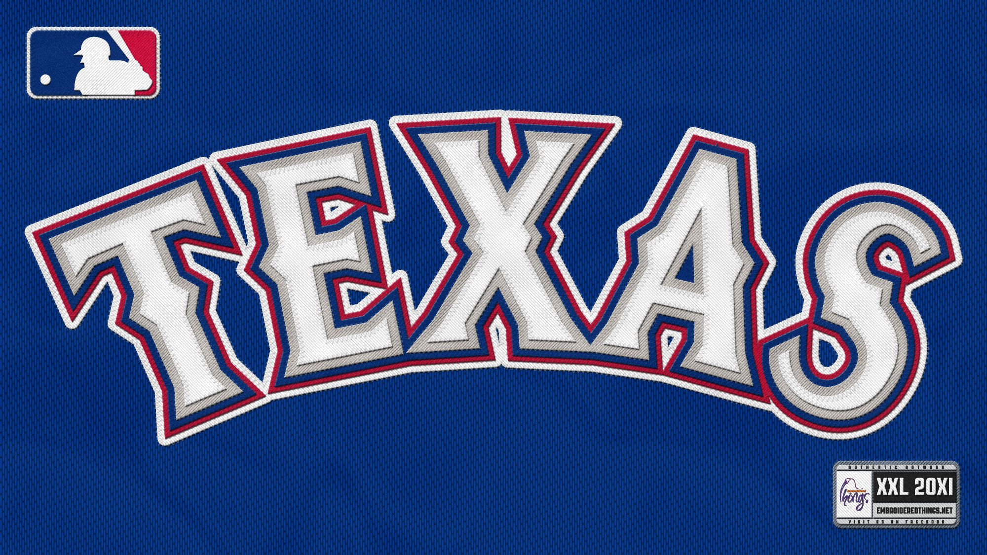 Logo Texas Rangers su blu, 1920x1200 WUXGA, Laptop