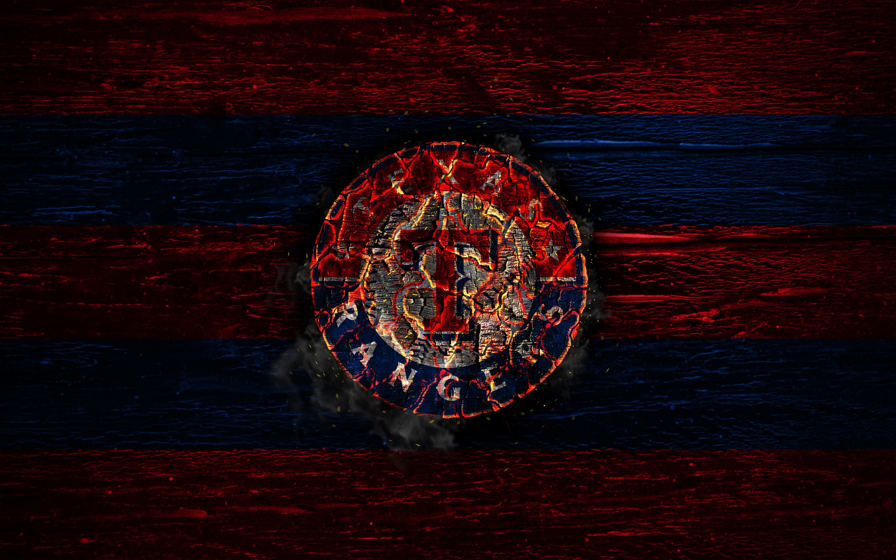 Logo Texas Rangers su legno, 2880x1800 2K, Desktop