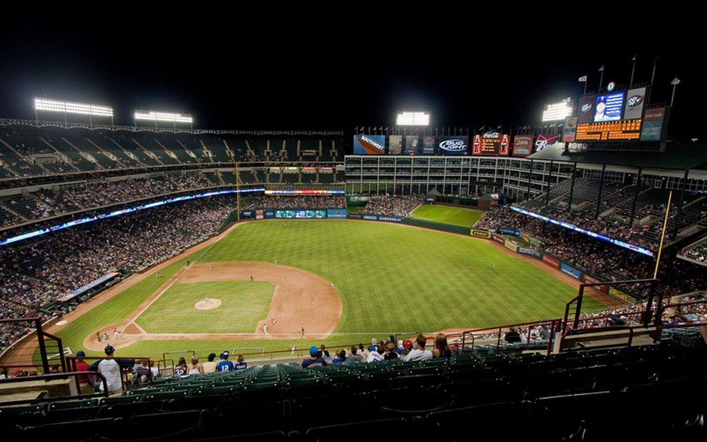 Stadio baseball Texas Rangers notte, 1440x900 HD, Desktop