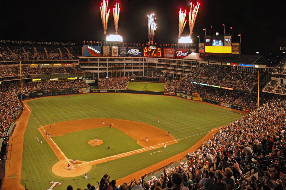 Stadio baseball Texas Rangers notte, 1200x798 HD, Desktop