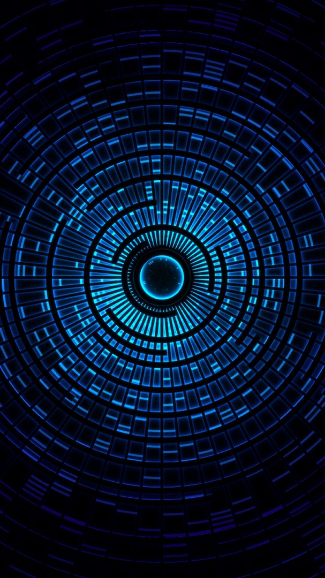 Cerchi concentrici astratti blu, 1080x1920 Verticale, Mobile