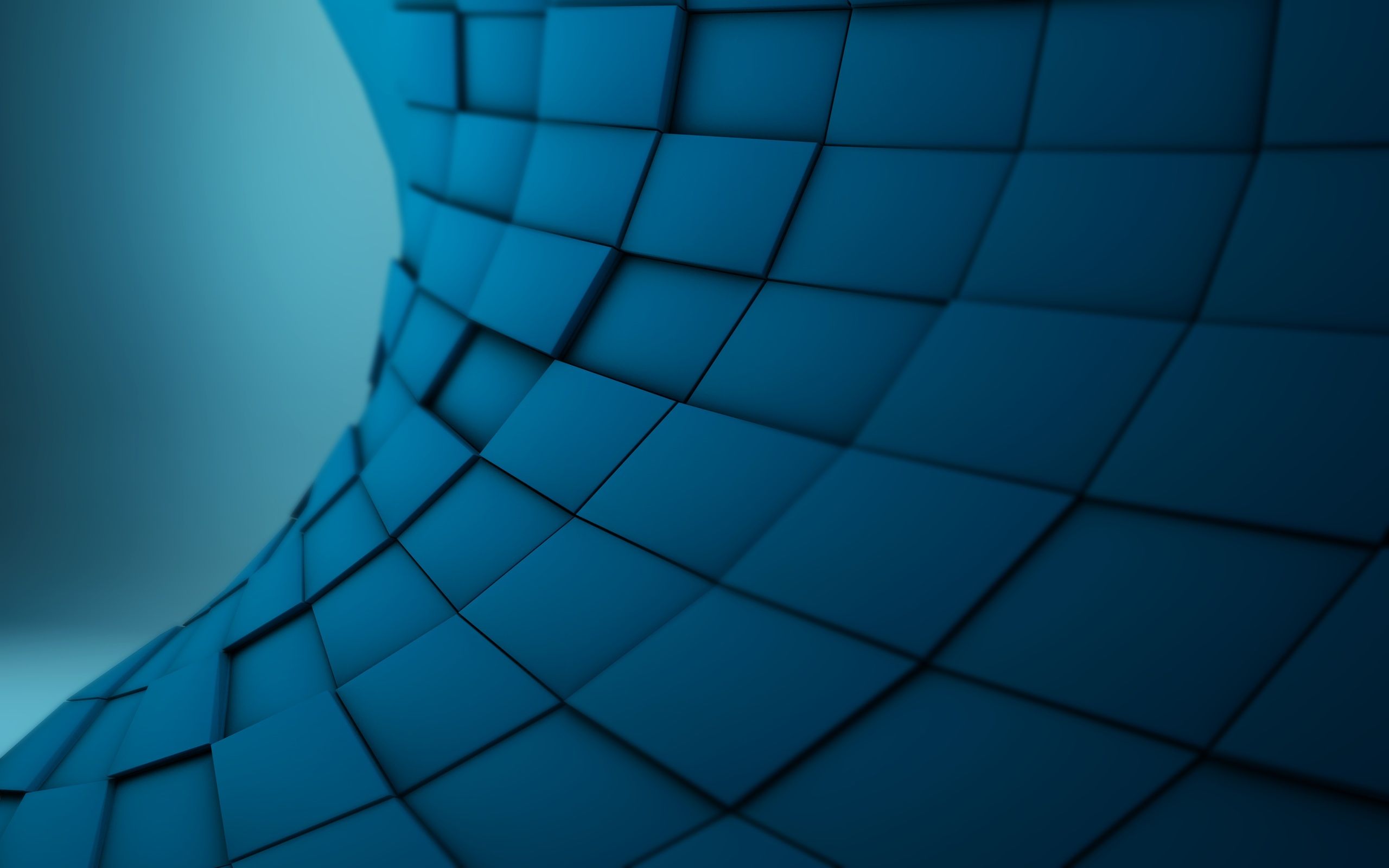 Blocchi 3D blu astratti, 2560x1600 2K+, Desktop