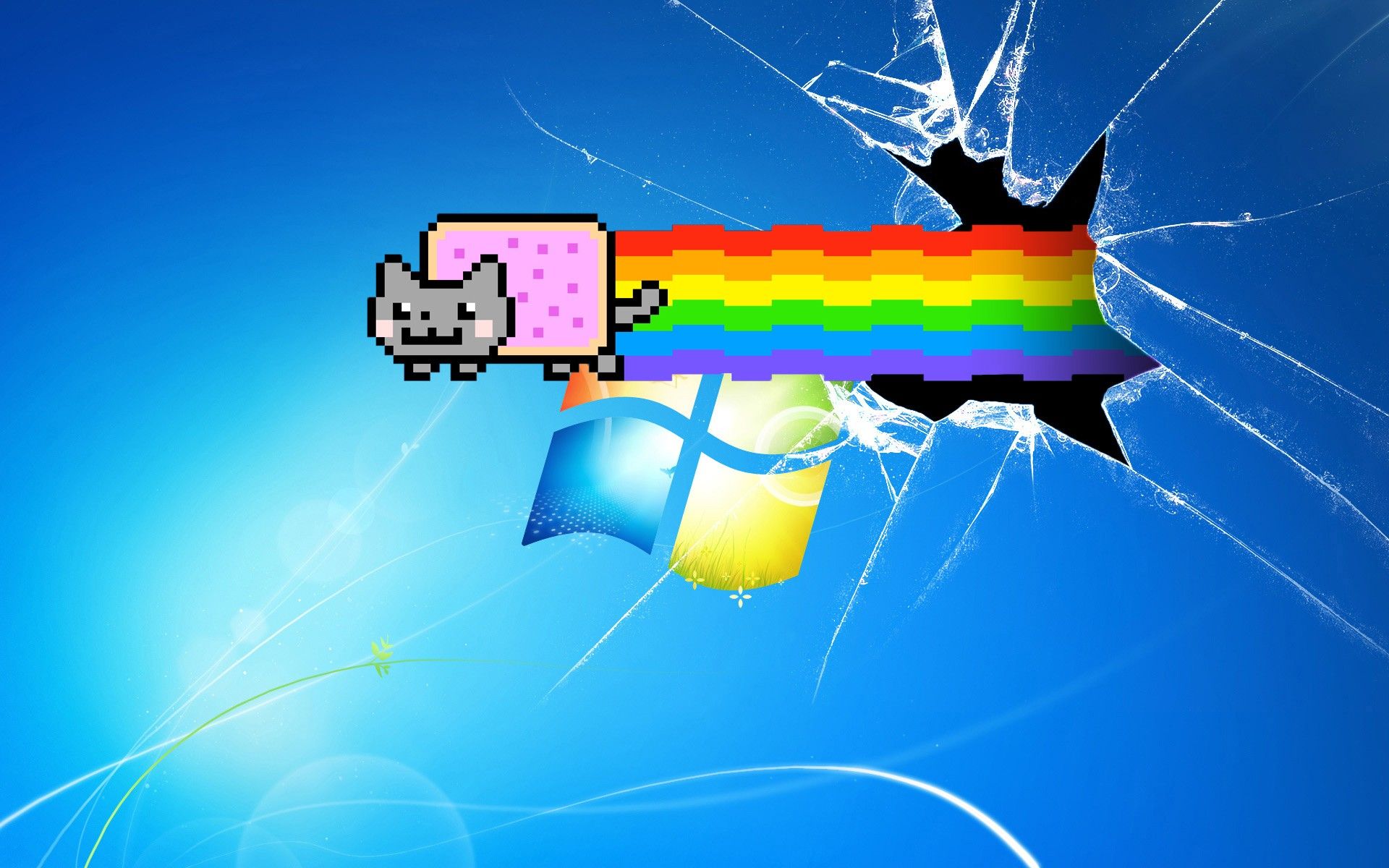 Logo Windows schermo rotto, 1600x1000 HD, Monitor Gaming