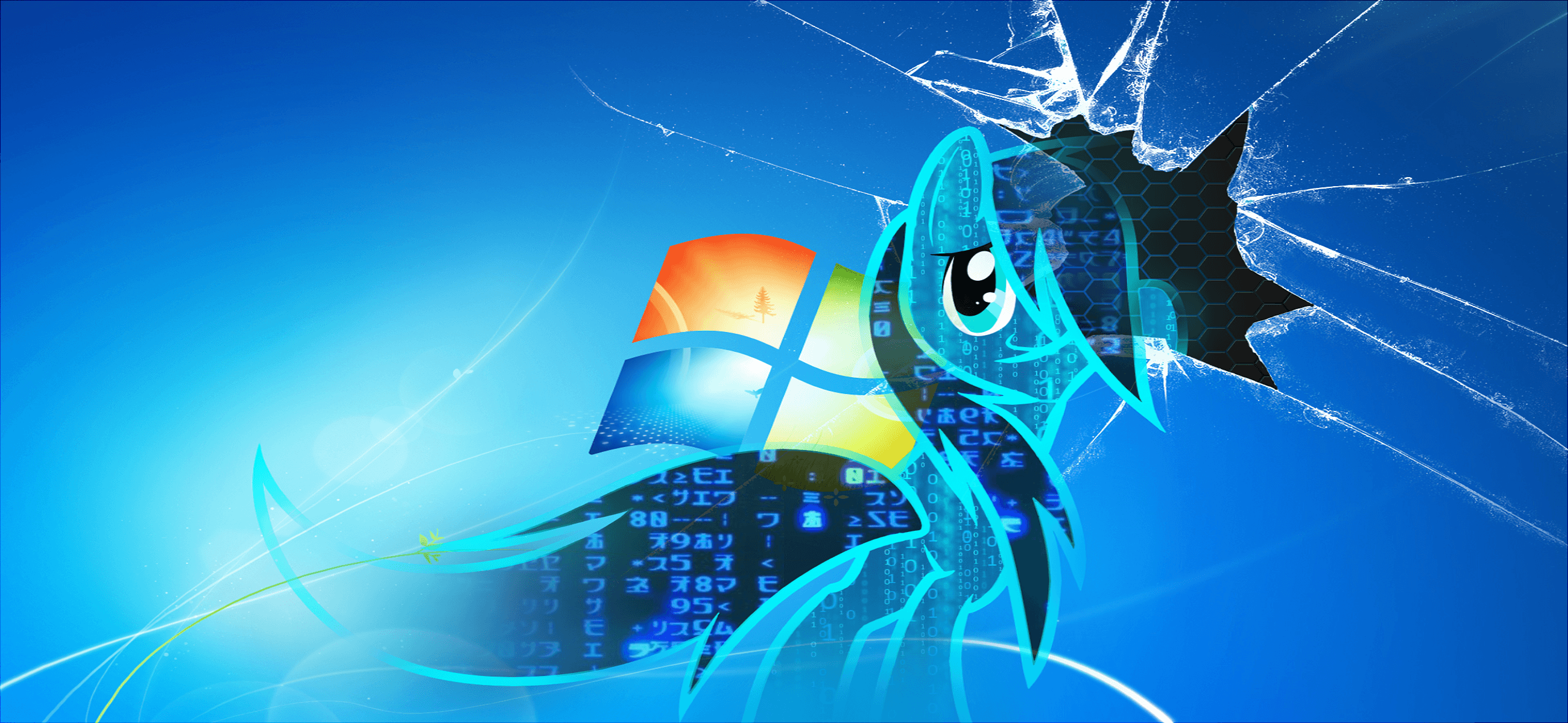 Schermo rotto blu con luce, 1680x1050 900p, PC Desktop