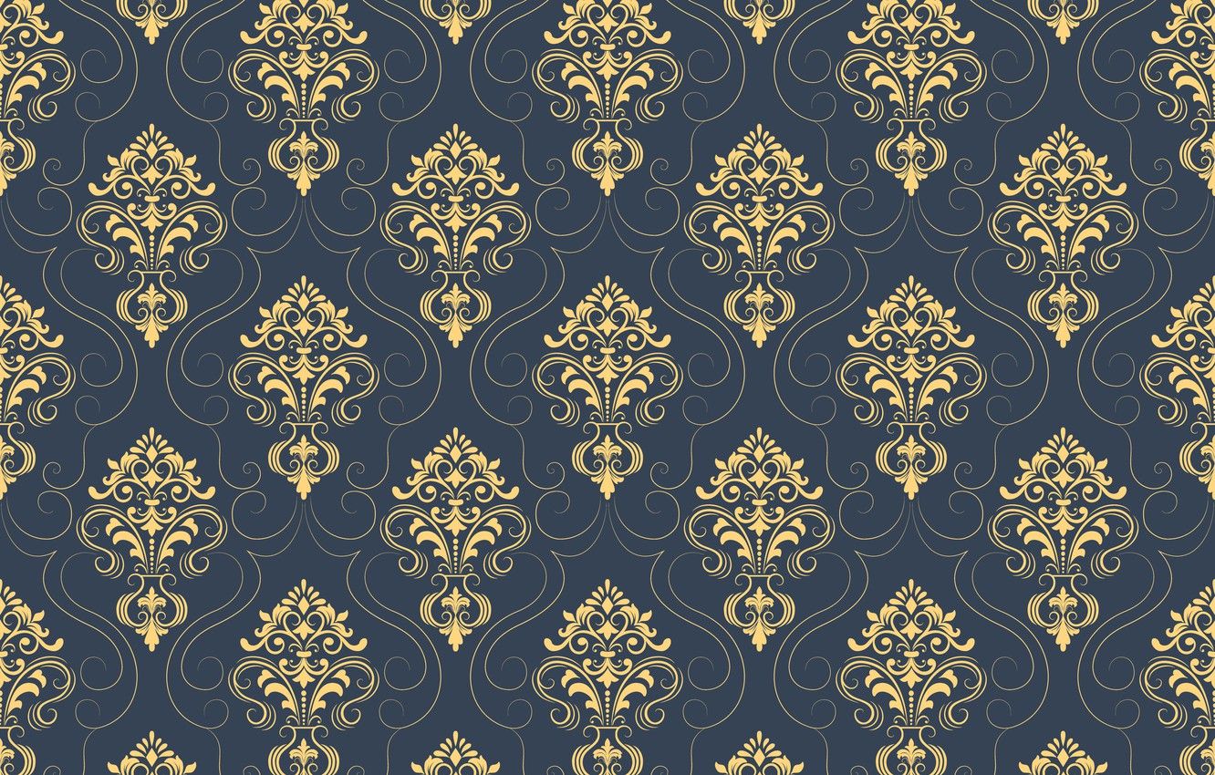Motivo damascato blu e oro, 1332x850 HD, Desktop