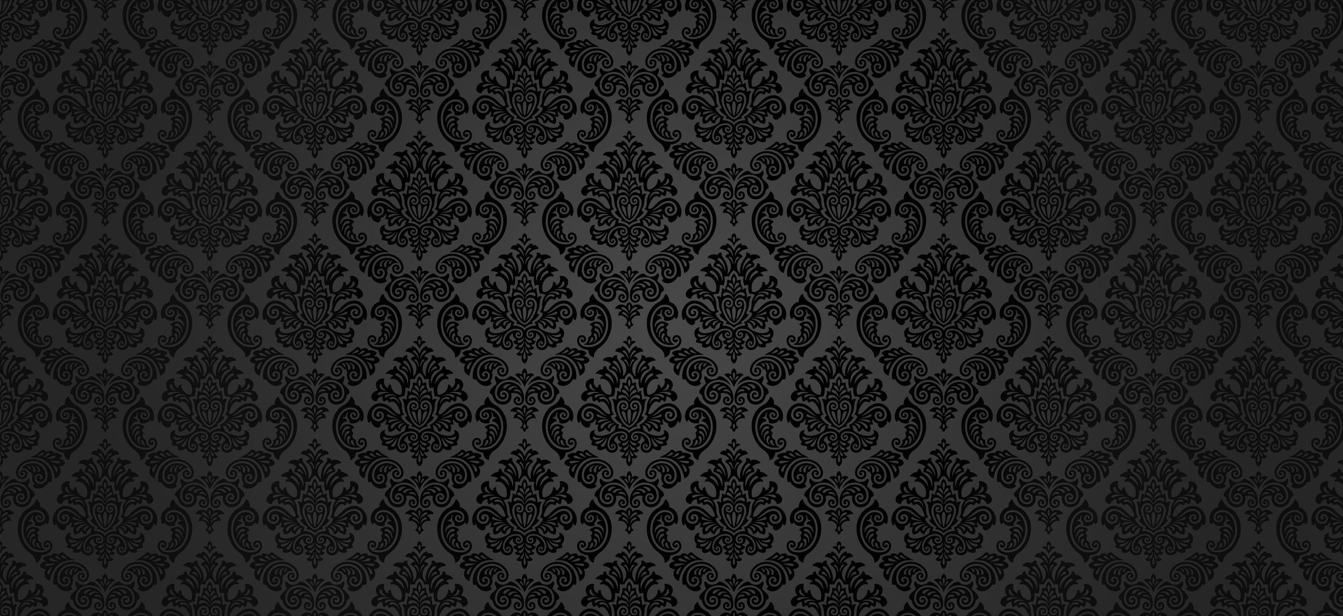 Texture damascata nera, 2613x1200 2K, Monitor Gaming