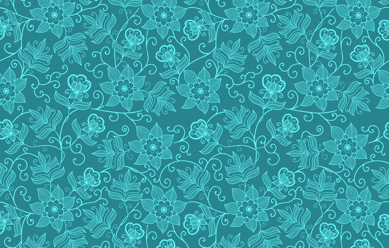 Pattern floreale texture turchese, 1332x850 HD, HP Laptop