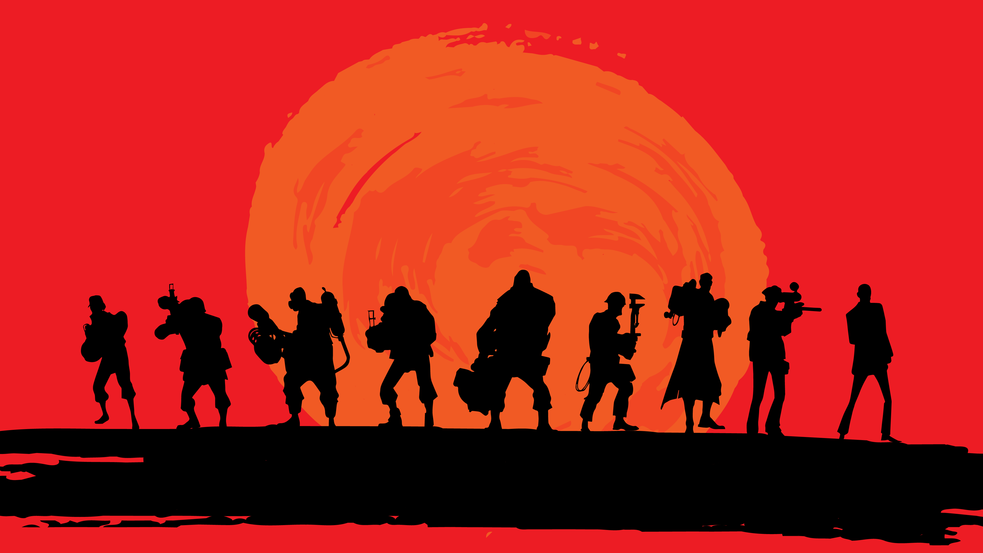 Silhouette classi TF2 tramonto, 3840x2160 Ultra HD, 4K TV