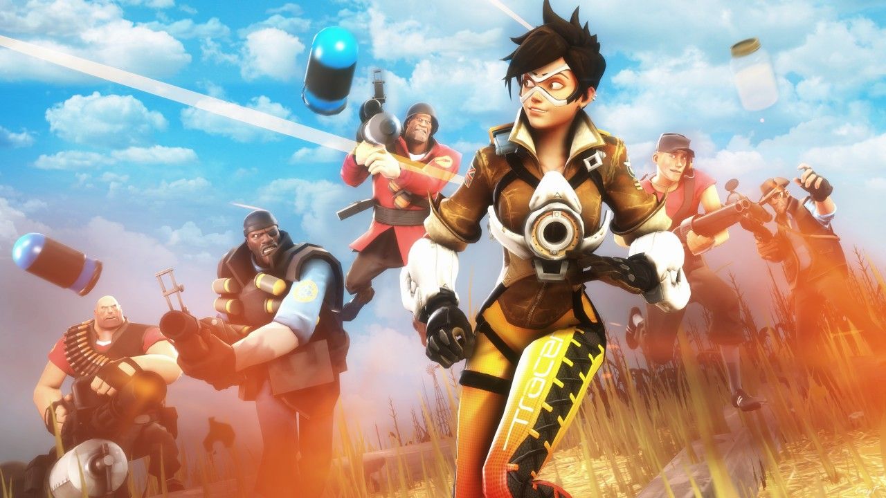 Tracer con personaggi Team Fortress 2, 1280x720 720p, PC