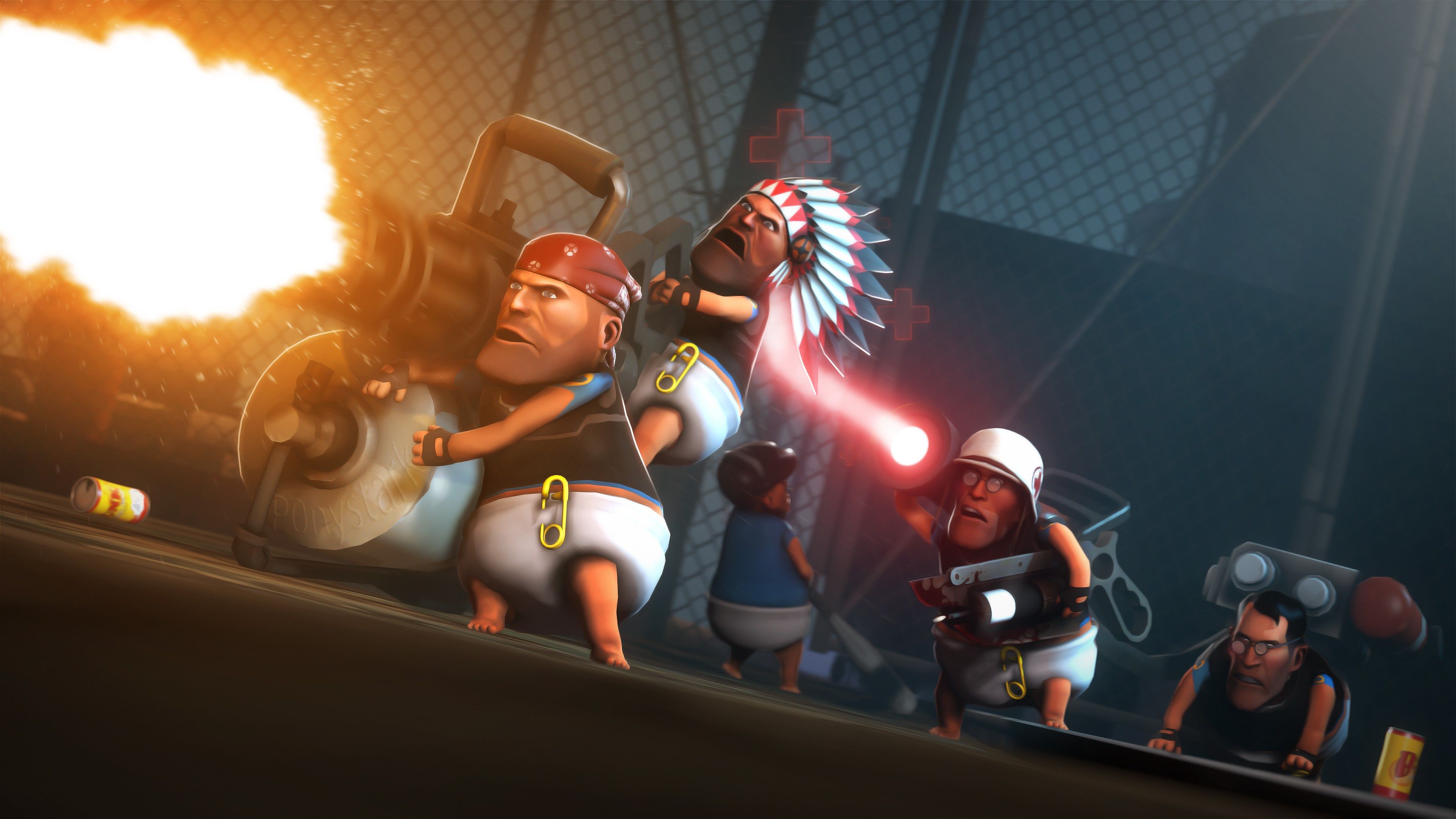 Personaggi Team Fortress 2 in battaglia, 3840x2160 Ultra HD, 4K TV
