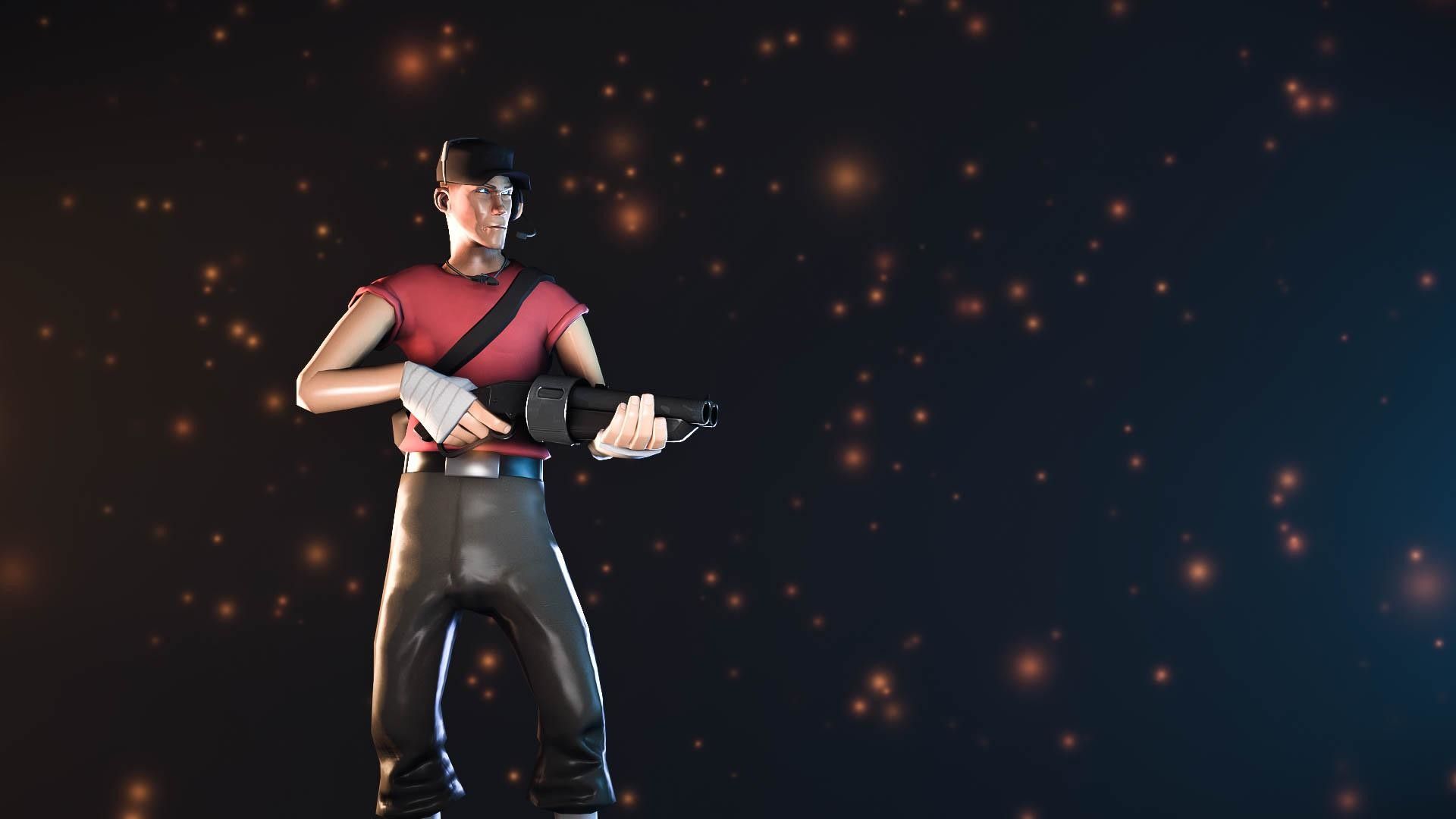 Scout TF2 sfondo scuro, Team Fortress 2, 1920x1080 Full HD 1080p, PC