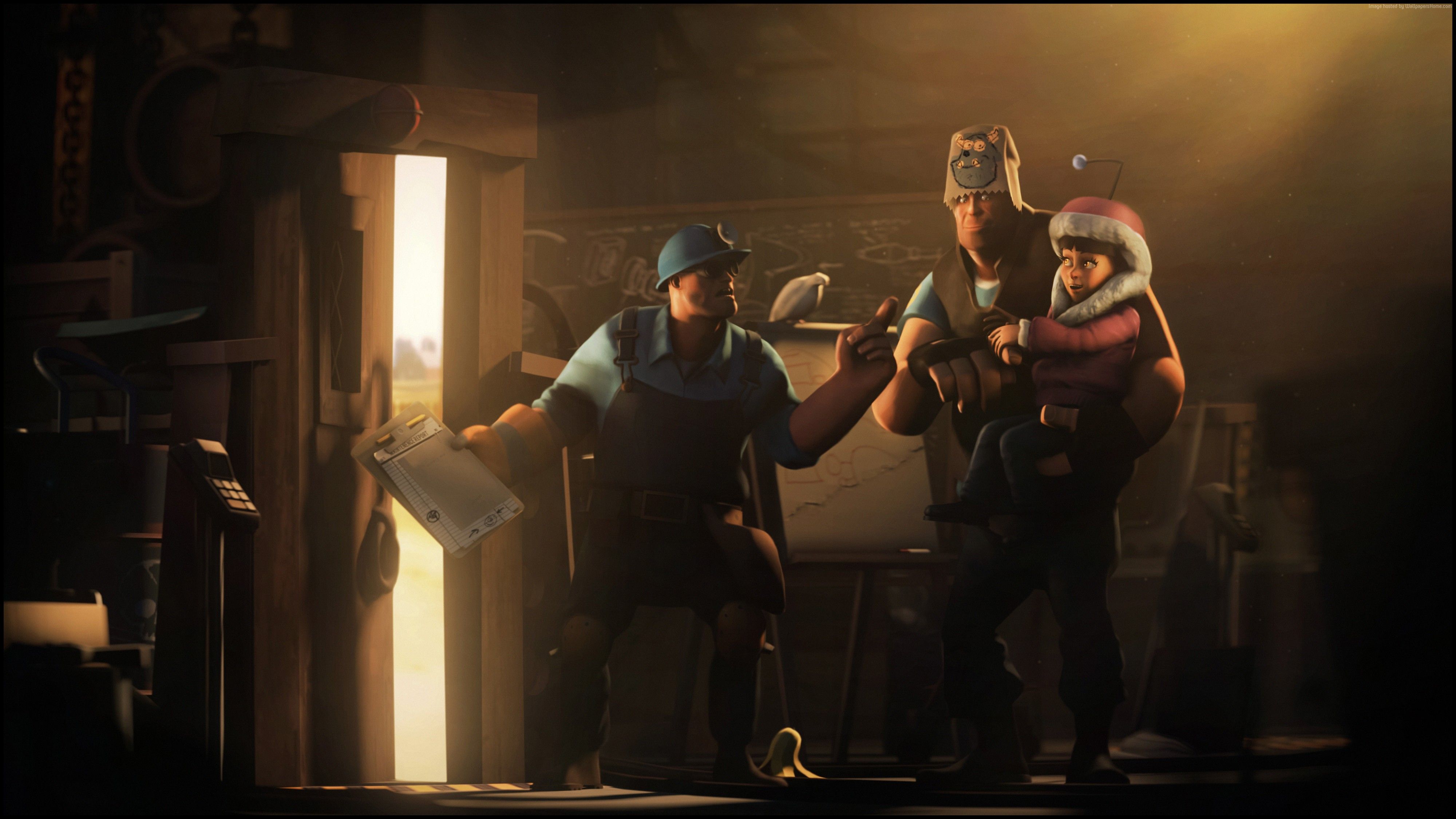 Personaggi Team Fortress 2 in stanza, 4000x2250 4K, Smart TV 4K