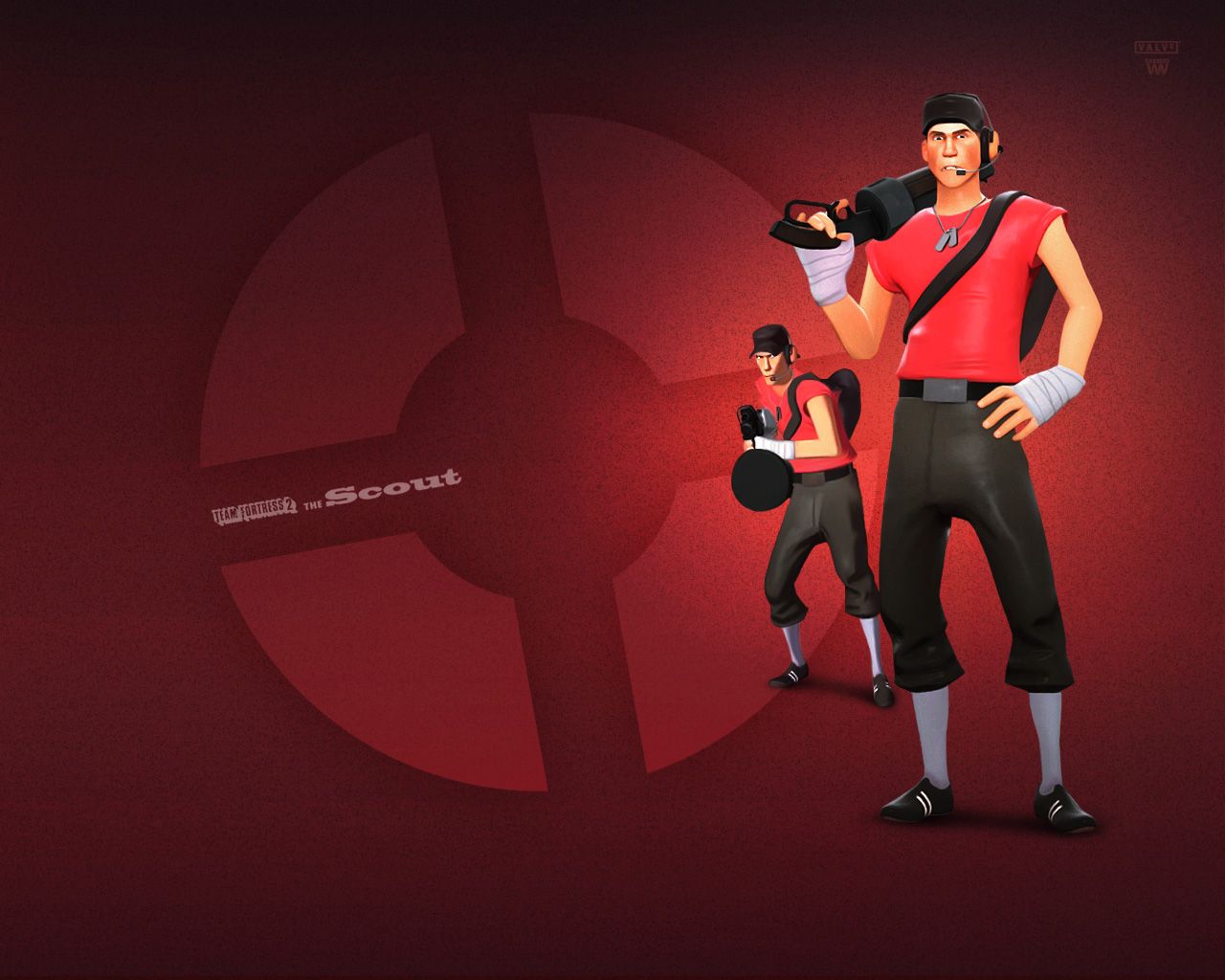 Scout Team Fortress 2 rosso, sparatutto, 1280x1024 HD, Desktop