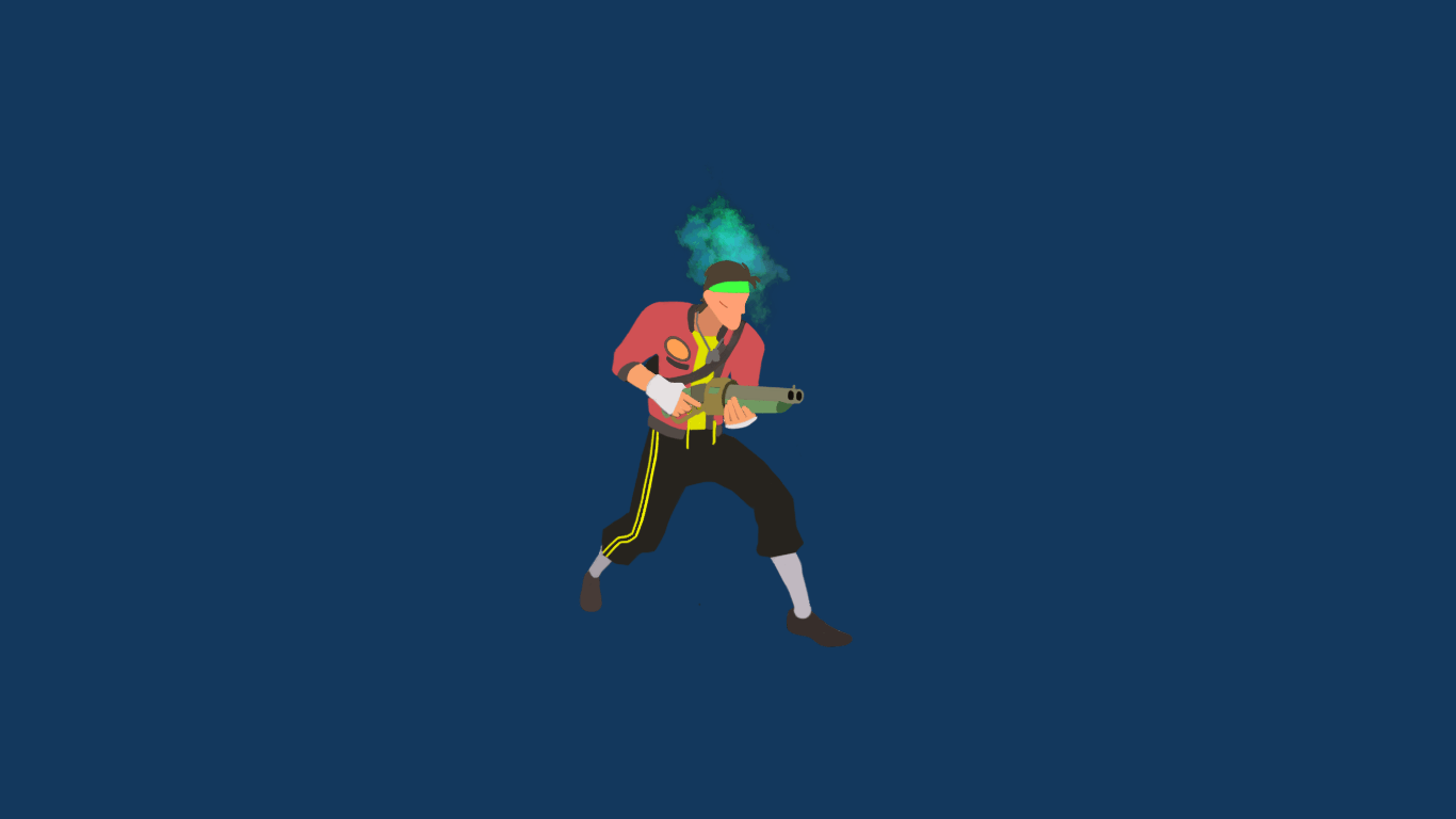 Scout Team Fortress 2 minimalista, 1366x768 HD, Desktop