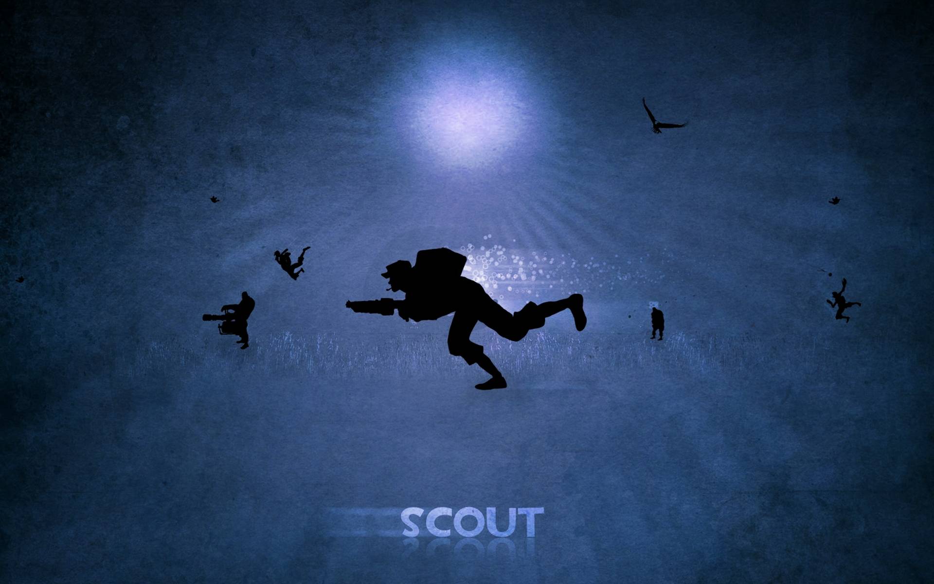Scout TF2 silhouette blu, 1920x1200 Full HD+, Laptop