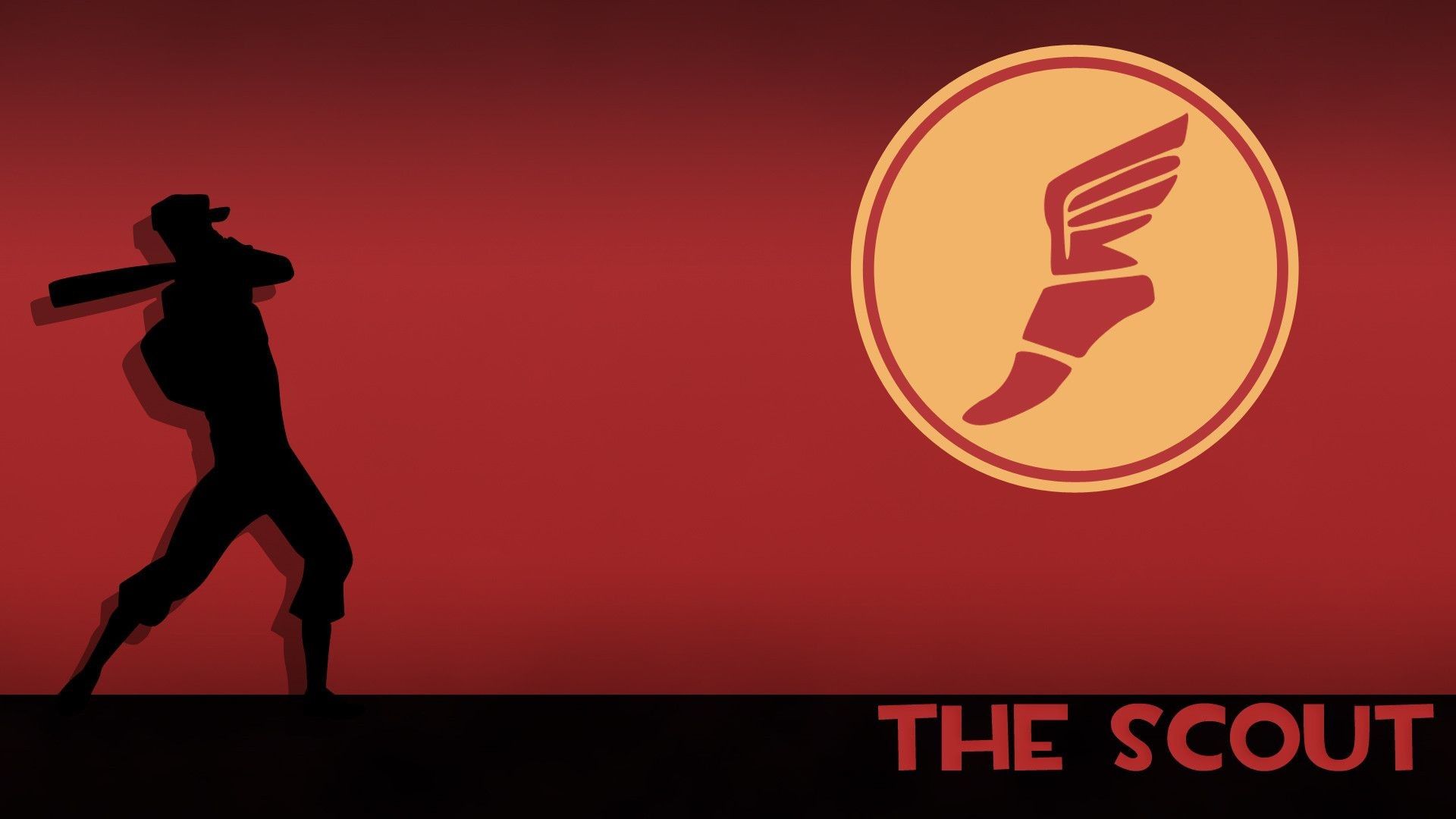 Scout Team Fortress 2 silhouette rossa, Valve, 1920x1080 Full HD, Desktop