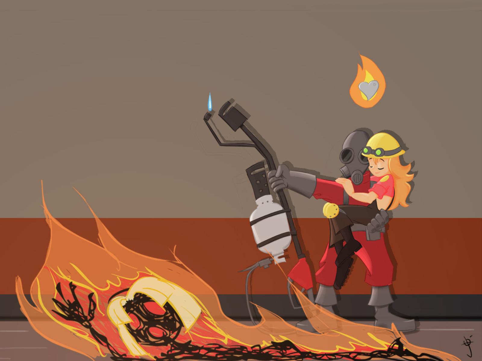 Scout e Pyro Team Fortress 2, 2560x1600 2K, Desktop