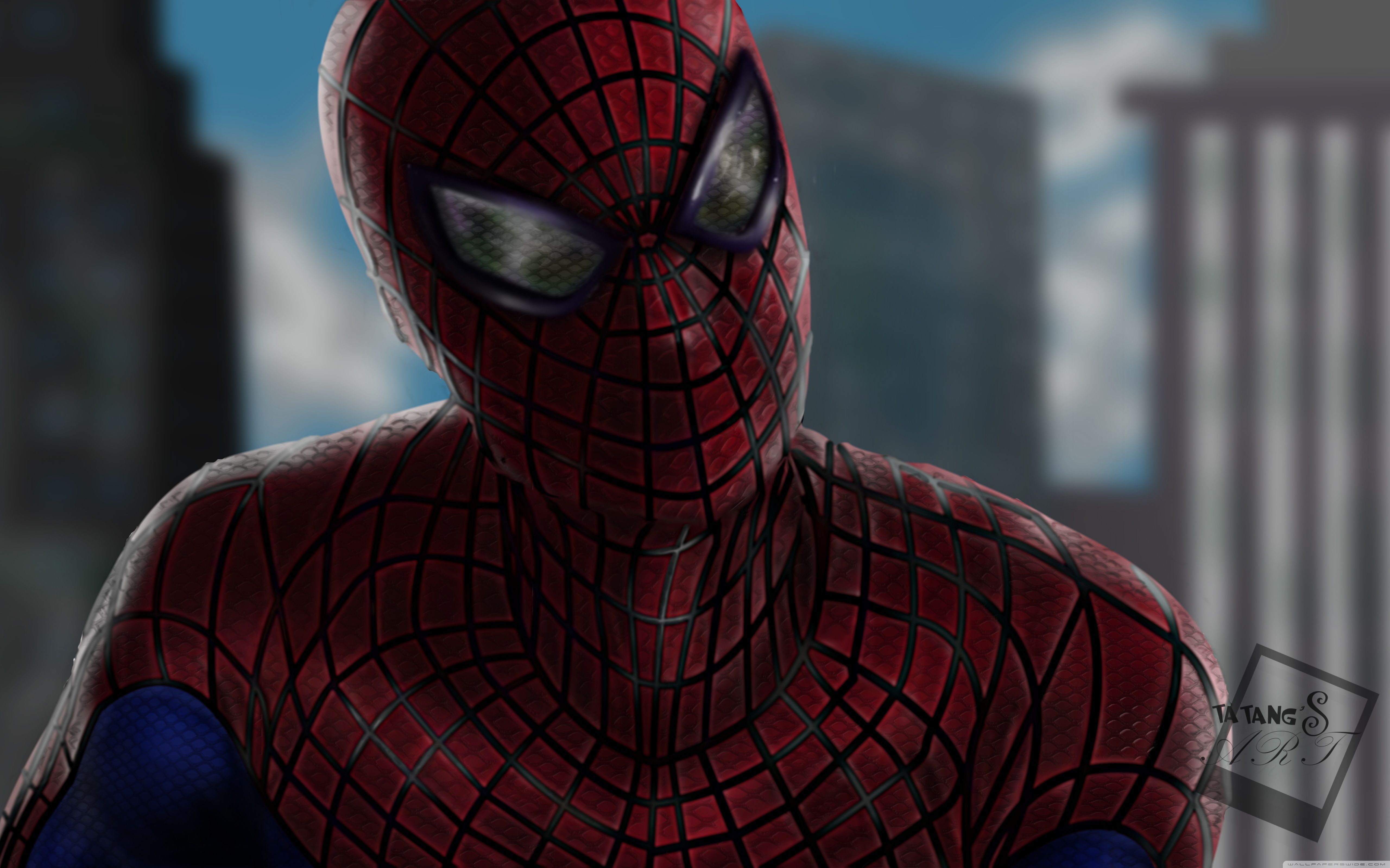 Spider-Man primo piano città, 5120x3200 Ultra HD, 4K TV