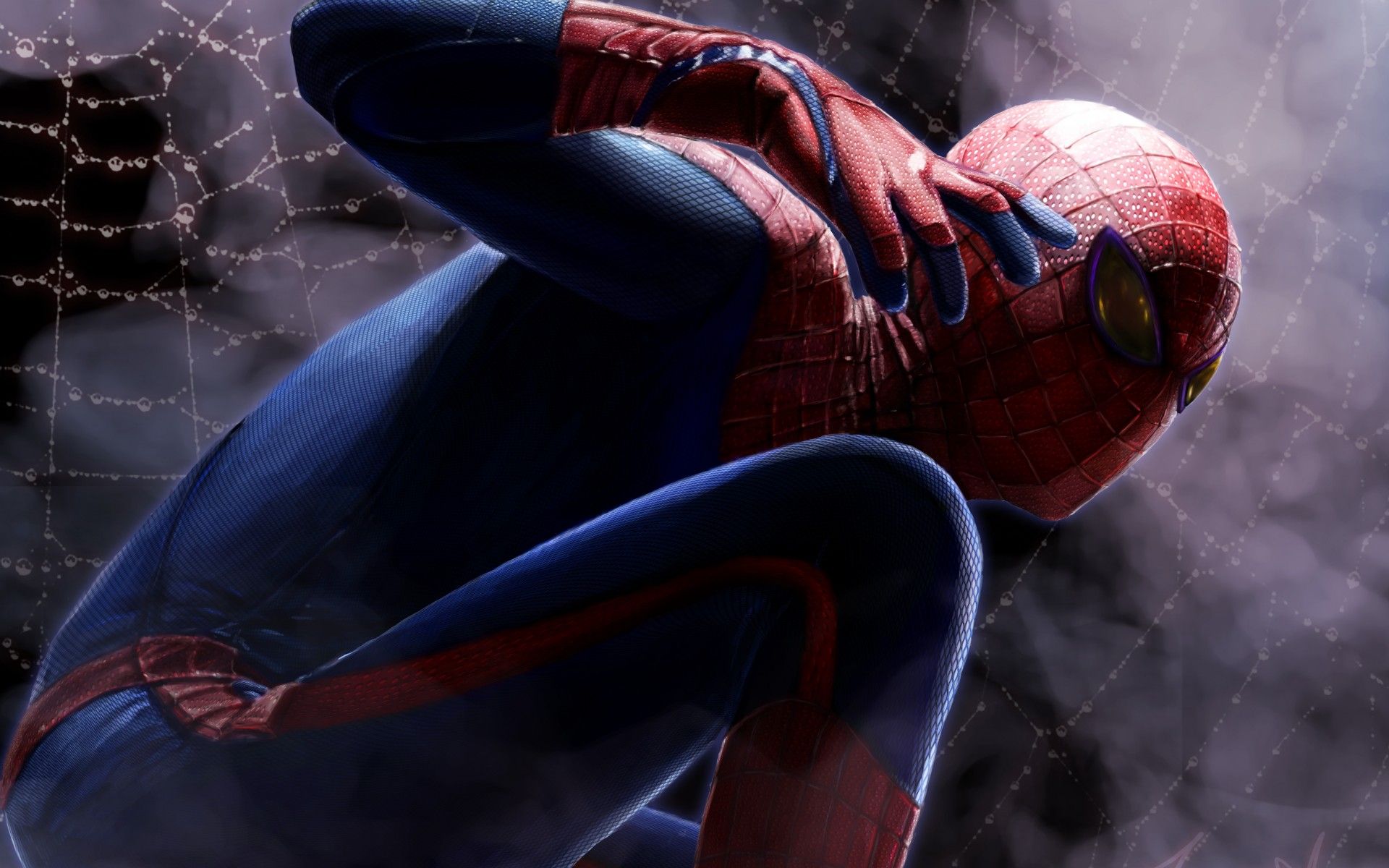Spider-Man accovacciato con ragnatela, 1920x1200 Full HD+ WUXGA, PC