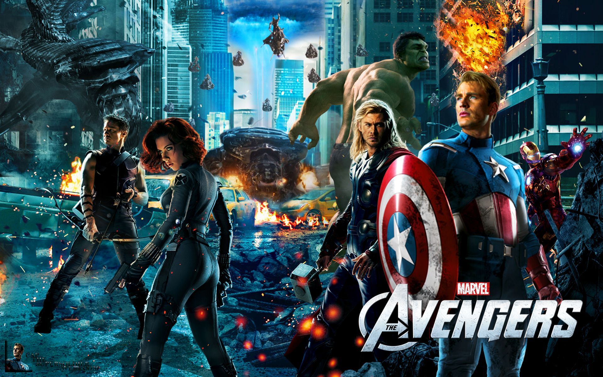 Personaggi The Avengers città, Marvel, 1920x1200 WUXGA, Desktop
