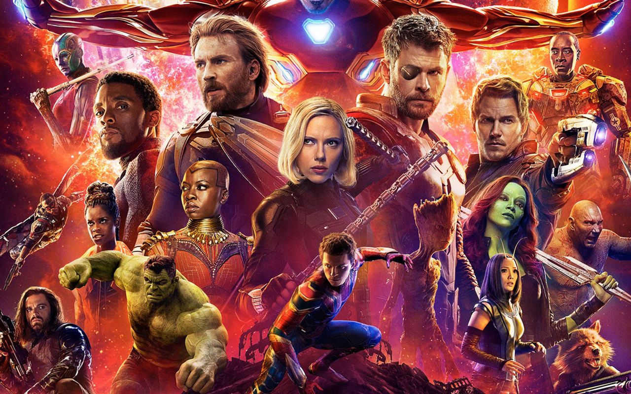 Avengers Infinity War poster personaggi, 1280x800 720p, PC