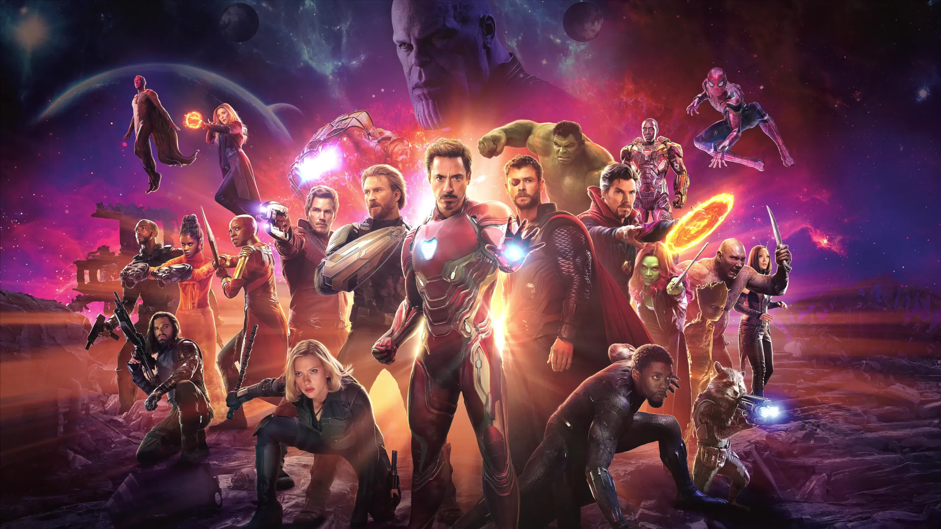 Avengers Infinity War personaggi Marvel, MCU, 3840x2160 Ultra HD, PC